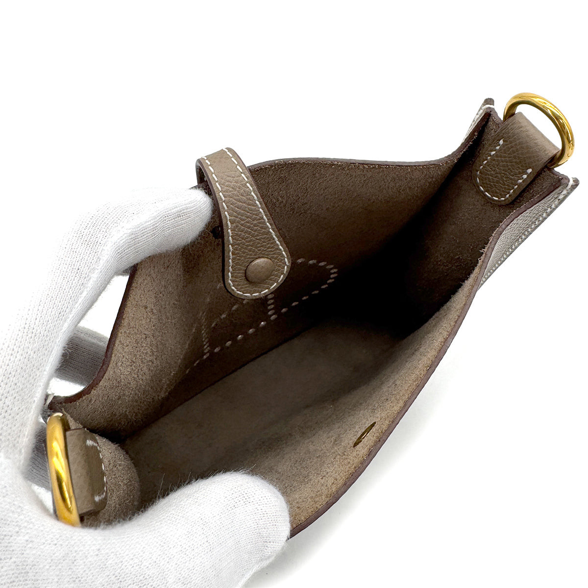 HERMES EVELYNE SELLIER TPM ETOUPE VEAU EPSOM SHOULDER BAG W 90306848