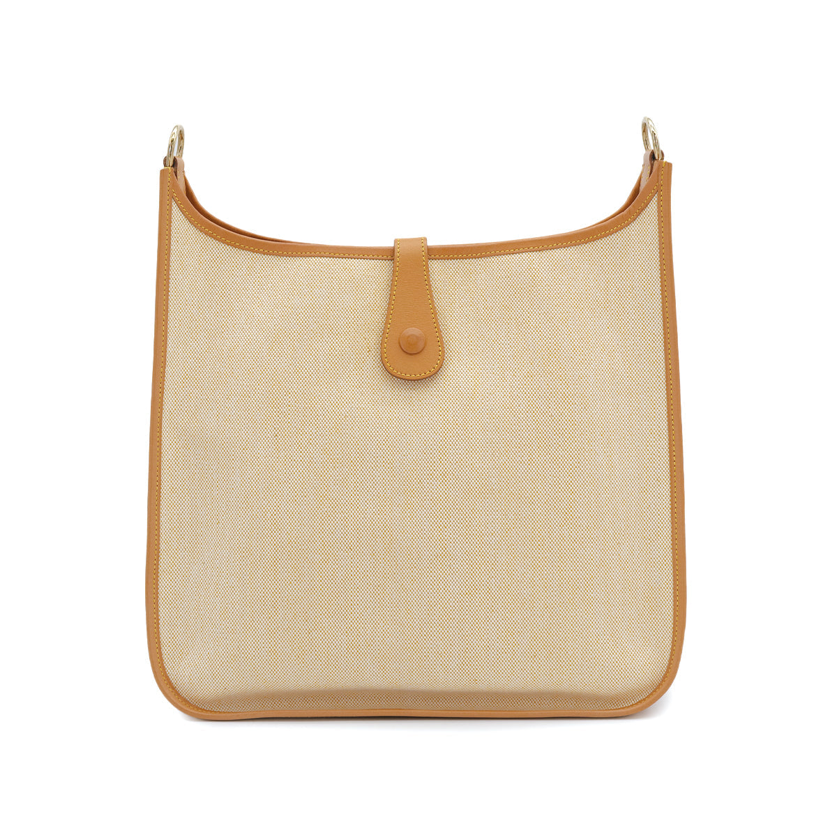 HERMES EVELYNE GM NATUREL TOILE H VEAU BARENIA SHOULDER BAG 〇Z 90310340
