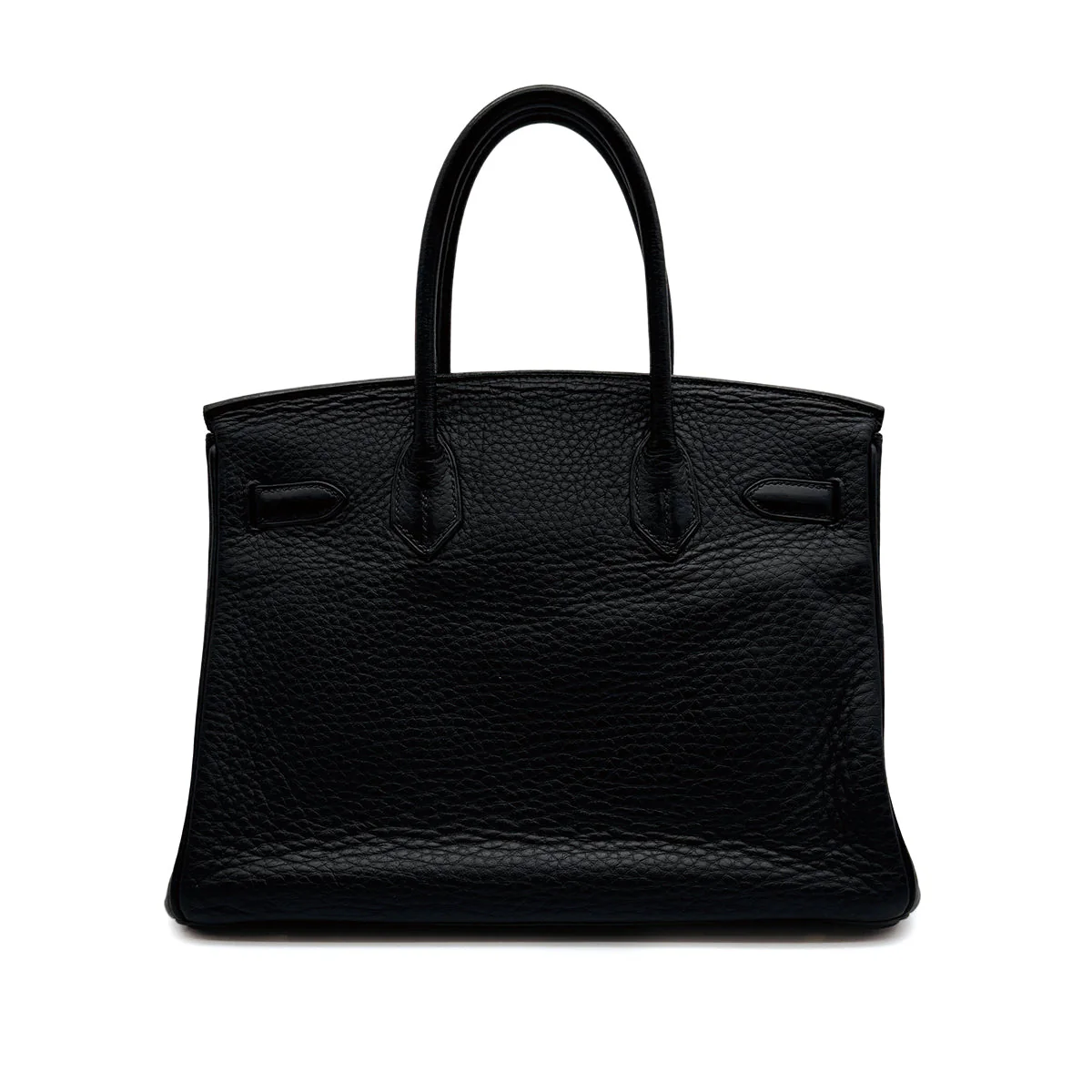 HERMES BIRKIN 30 BLACK TAURILLON CLEMENCE HAND BAG 2004 SQUARE H GOLD HARDWARE 90313531