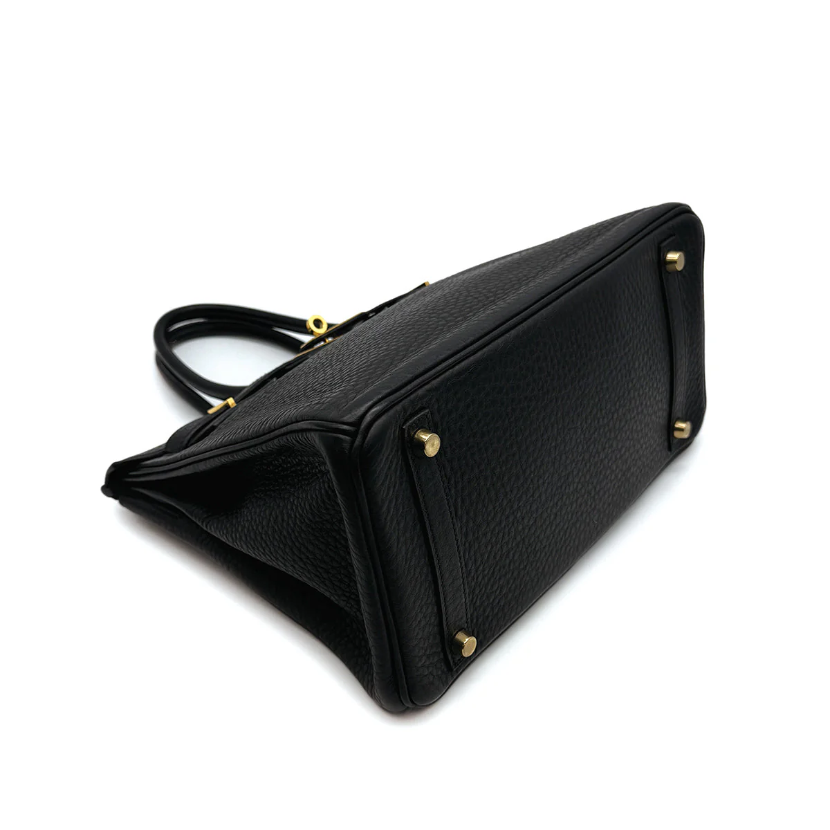 HERMES BIRKIN 30 BLACK TAURILLON CLEMENCE HAND BAG 2004 SQUARE H GOLD HARDWARE 90313531