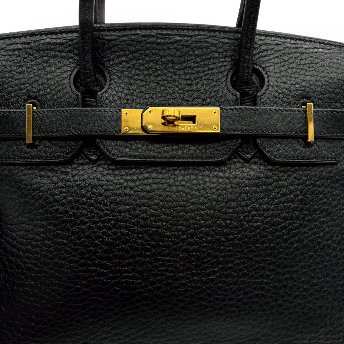 HERMES BIRKIN 30 BLACK TAURILLON CLEMENCE HAND BAG 2004 SQUARE H GOLD HARDWARE 90313531