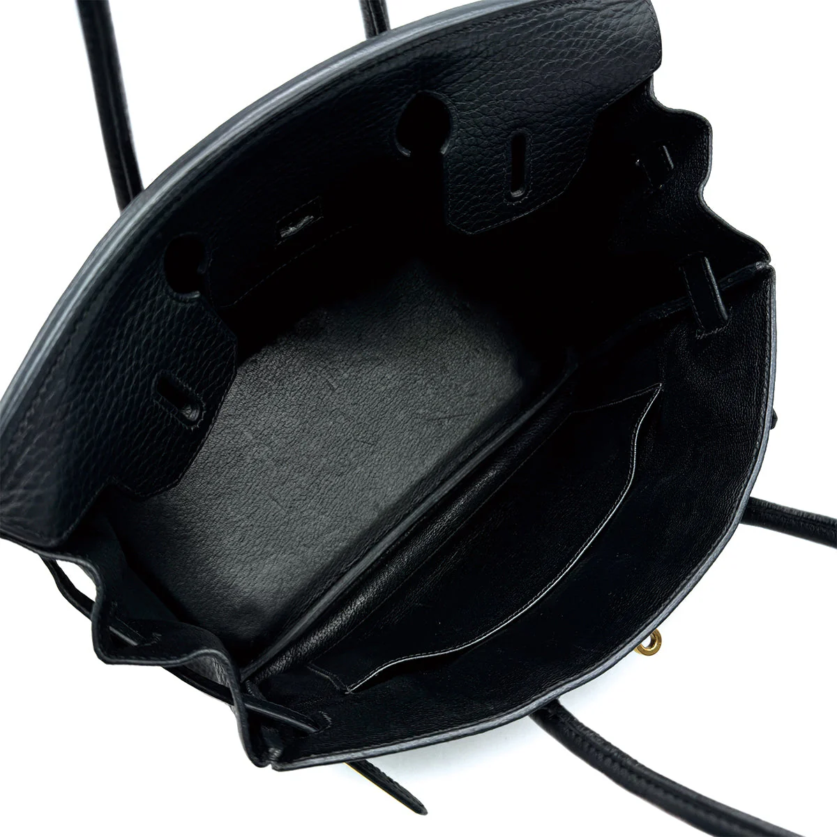 HERMES BIRKIN 30 BLACK TAURILLON CLEMENCE HAND BAG 2004 SQUARE H GOLD HARDWARE 90313531