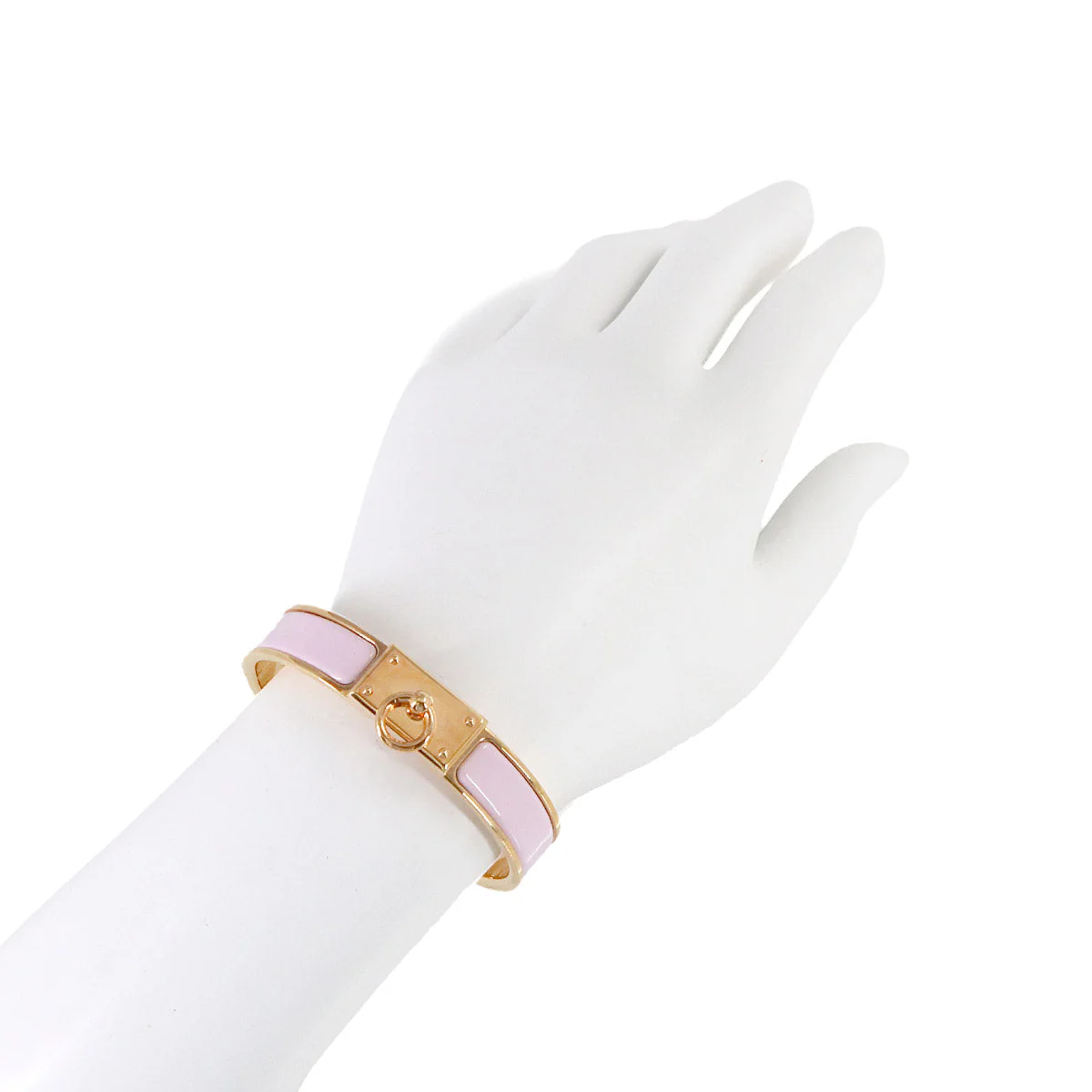 HERMES Clic Anneau Bangle Rose Dragee Pink Gold Accessory 90318837