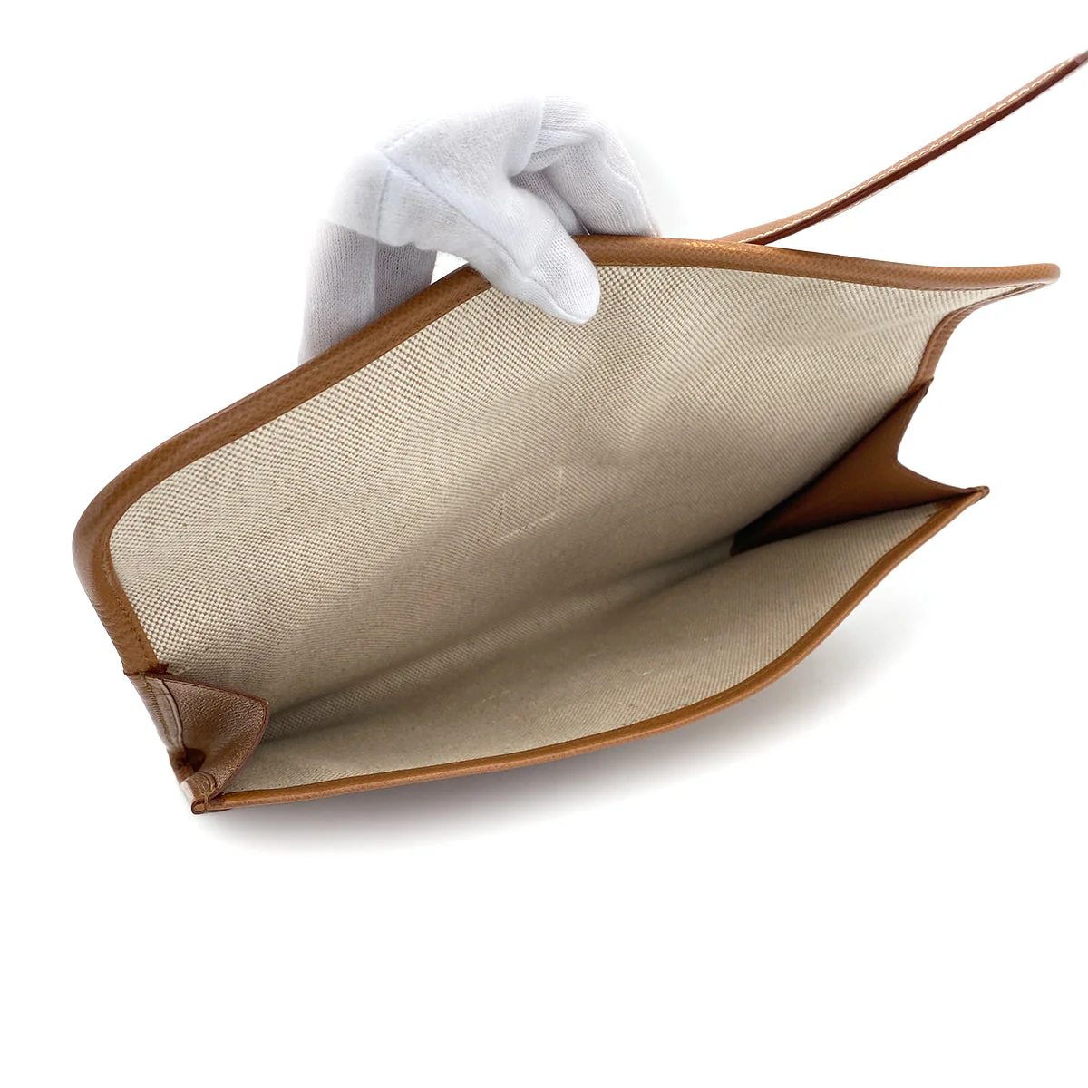 HERMES JIGE PM CLUTCH BAG GOLD COURCHEVEL 1997 SQUARE A 90321637