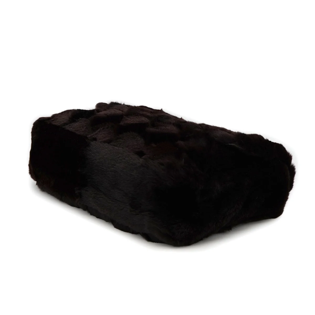 VINTAGE CHANEL MATELASSE FUR CHAIN SHOULDER BAG DARK BROWN FUR 90321766