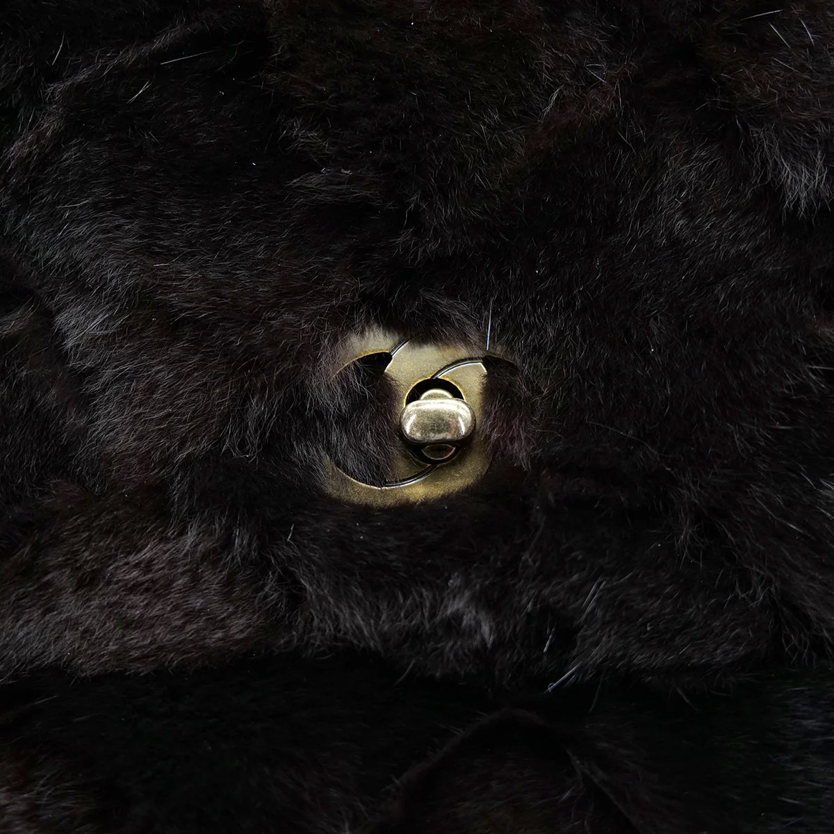 VINTAGE CHANEL MATELASSE FUR CHAIN SHOULDER BAG DARK BROWN FUR 90321766