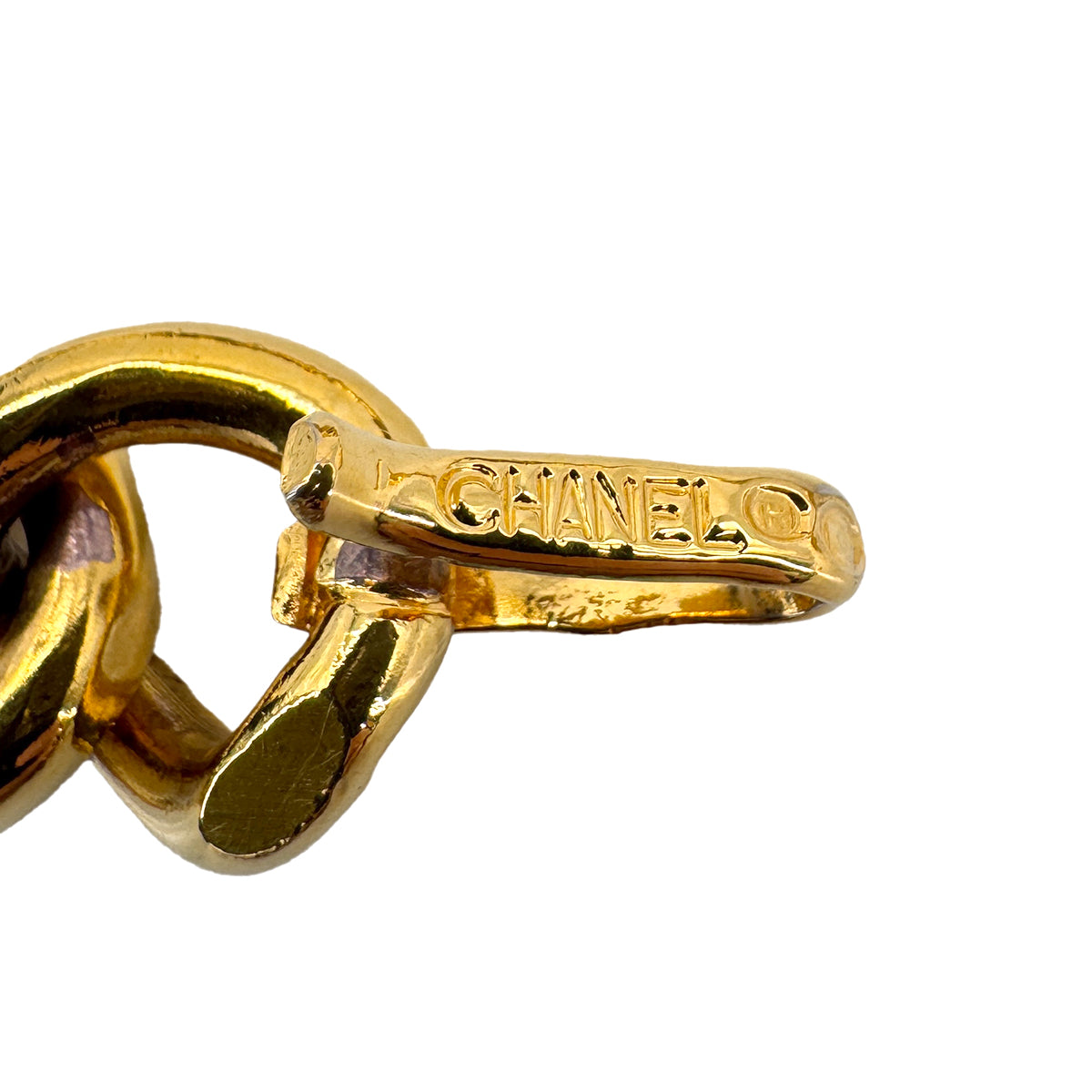 VINTAGE CHANEL CHAIN BELT COCOMARK BLACK GOLD LEATHER ACCESSORY 90322157