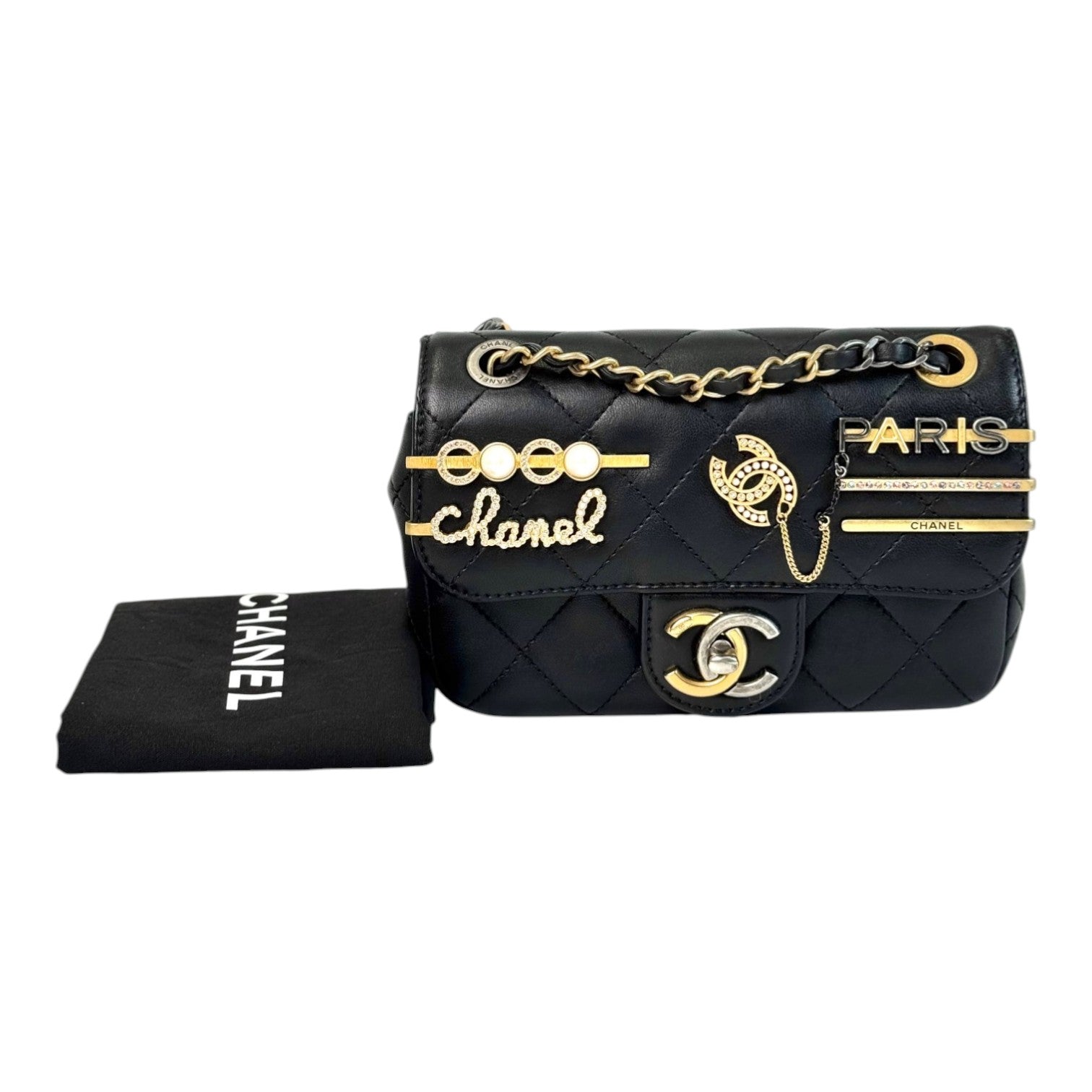 Chanel Coco Clips Classic Flap Black Mini Bag