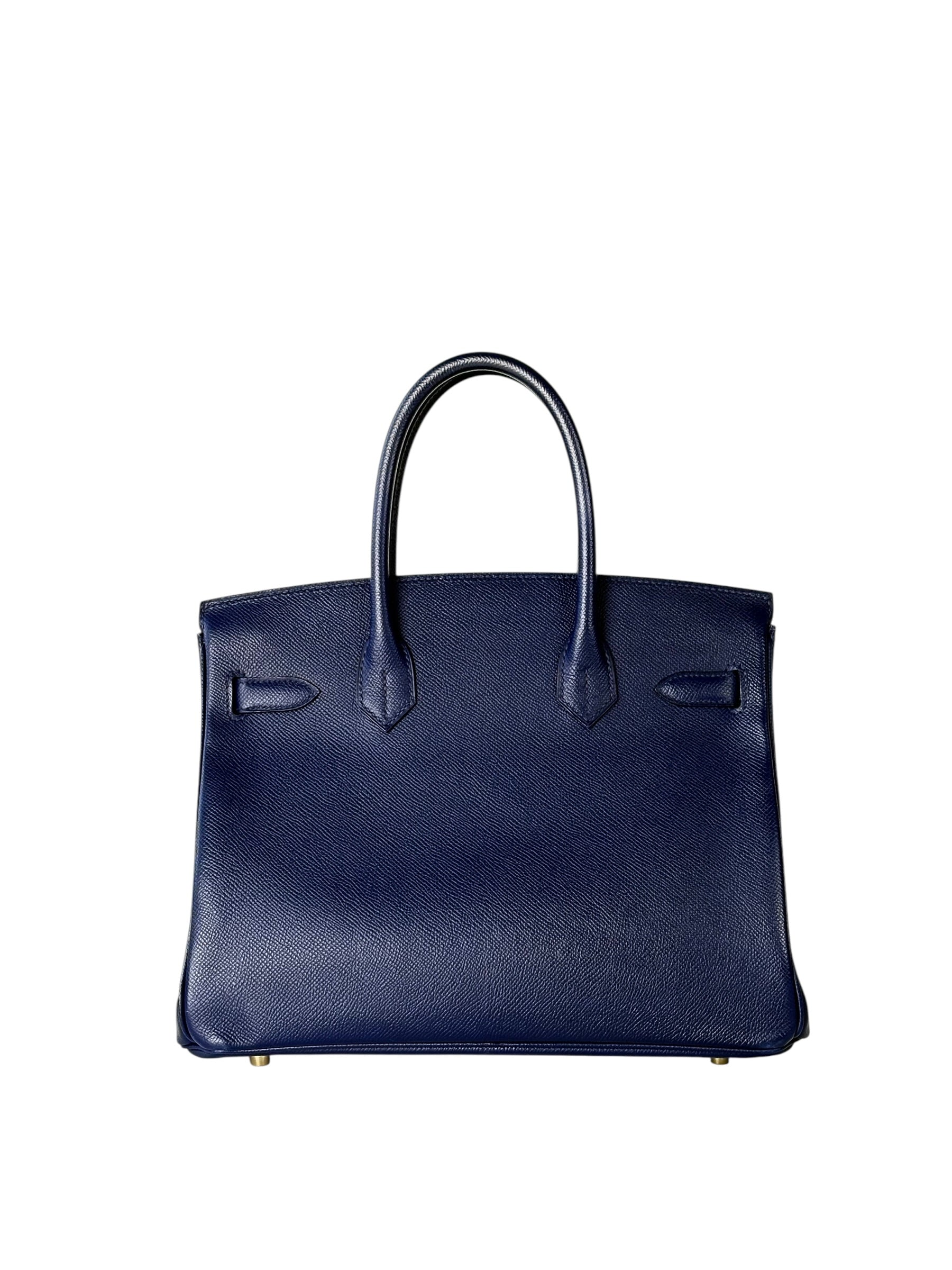 Hermes Birkin 30cm Bag in Blue Saphir in Epsom Leather with GHW
