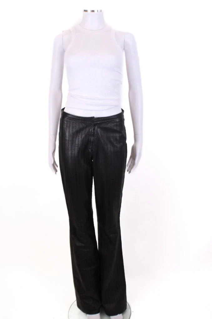 Gucci Tom Ford Leather Trousers Black 42