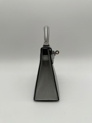 Hermès Mini Kelly Argent Chevre Palladium Hardware