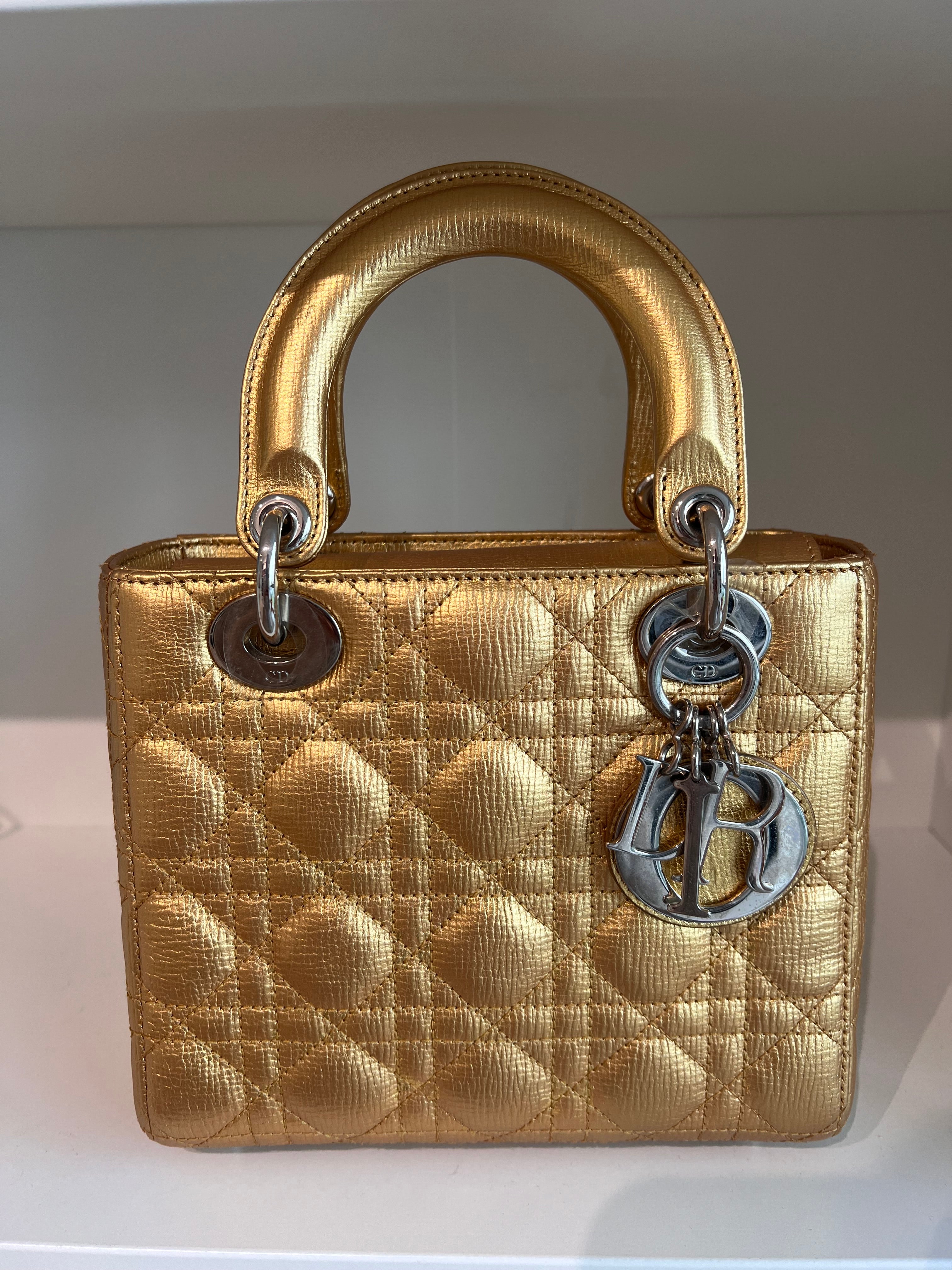 Lady Dior Small Gold Calfskin SHW SYCM255