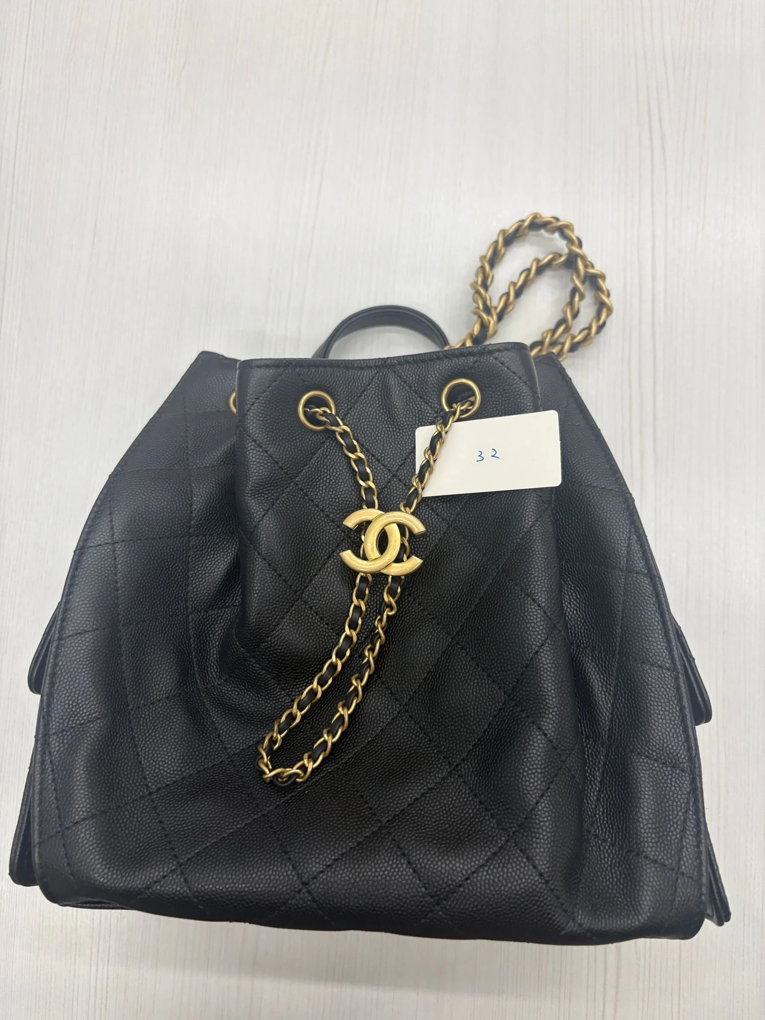 CHANEL Noir Grai  Backpack NKE61E05 BK32