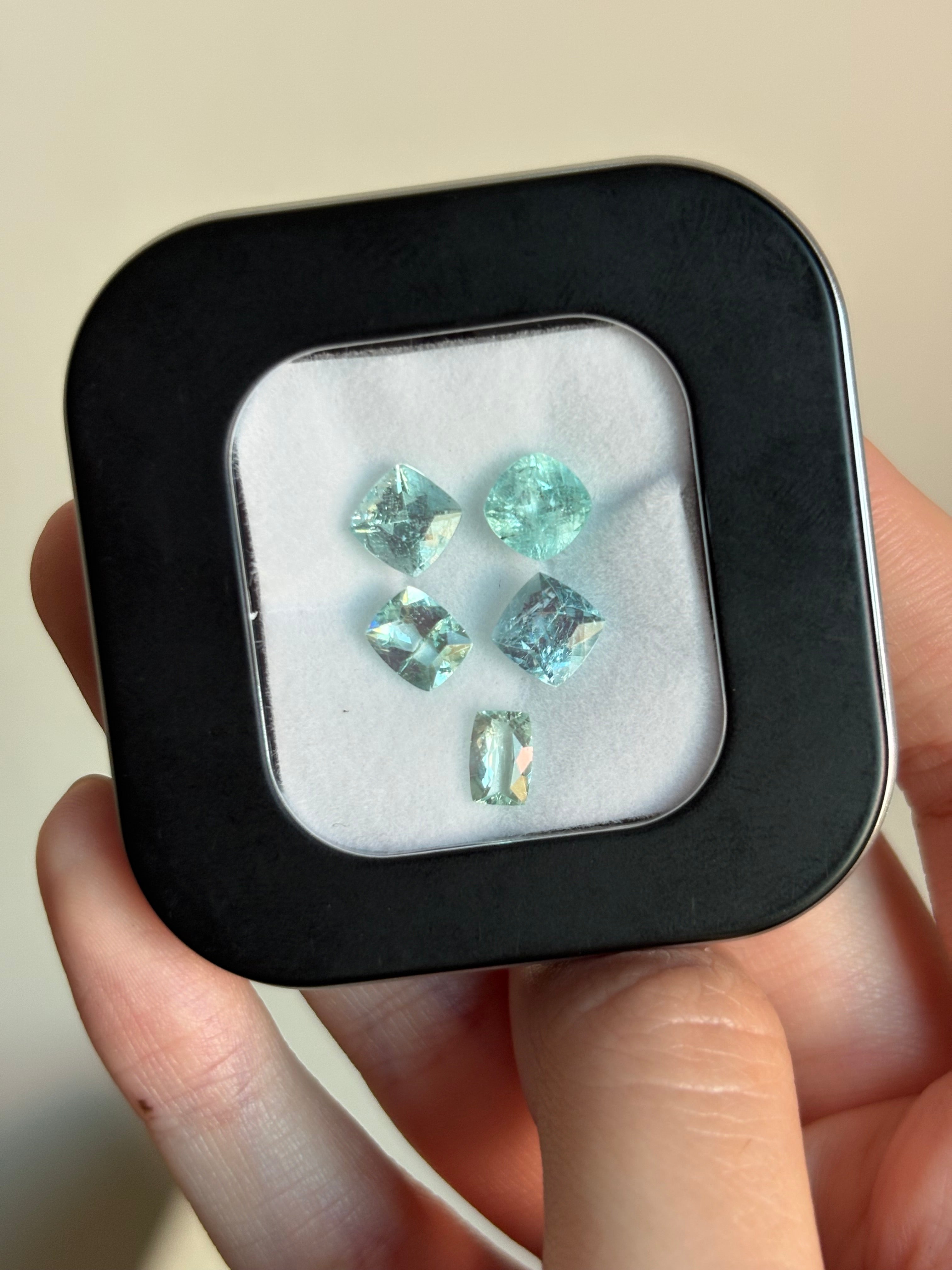 4.18ct Paraiba Cushions DXBCD1748