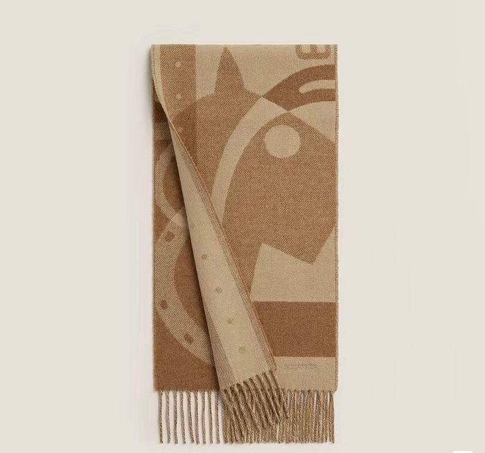 Hermès Brown Cashmere Classic Scarf