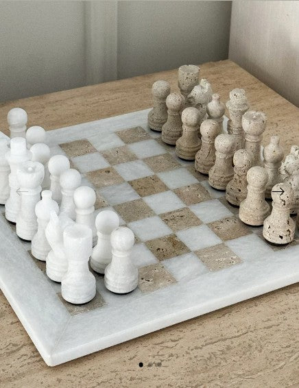 White/Travertine Chessboard ASC5643