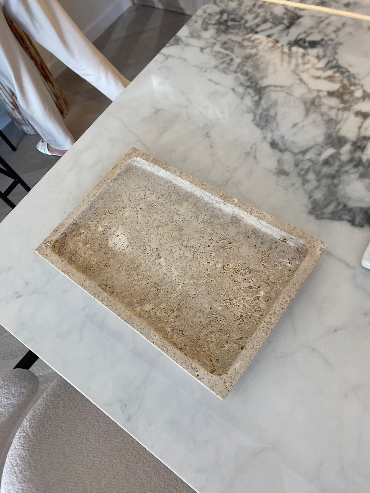 Travertine Reactangle  Marble Tray ASC5654