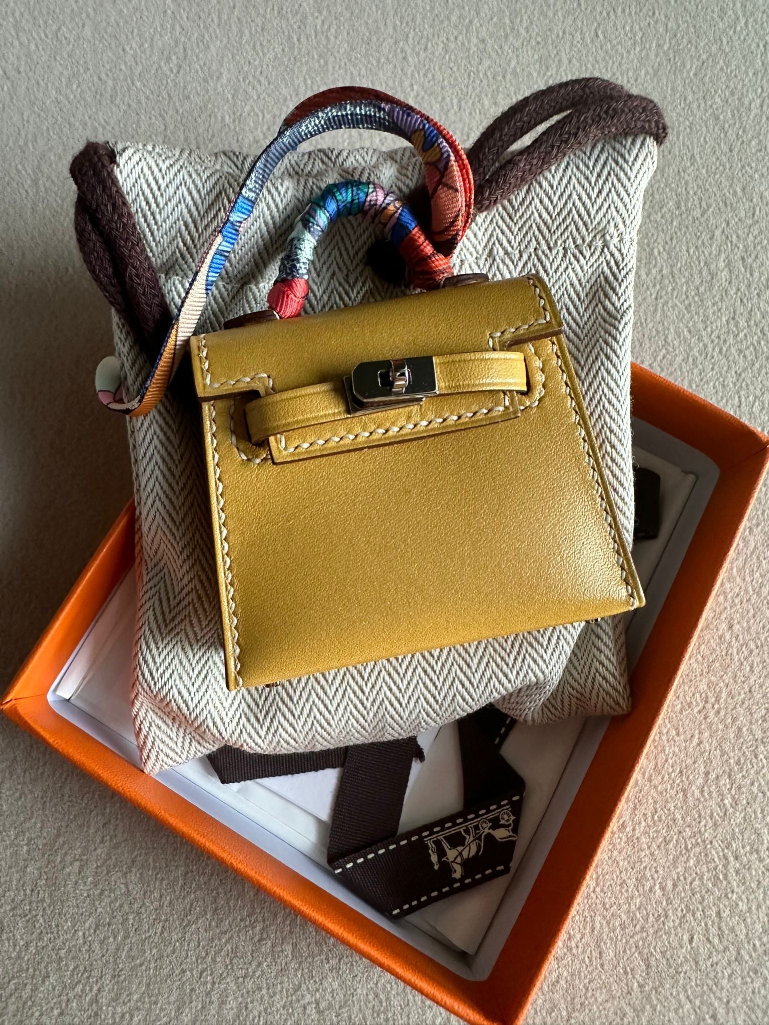 Hermes Micro Kelly Twilly Paille PHW #Y SYC1208