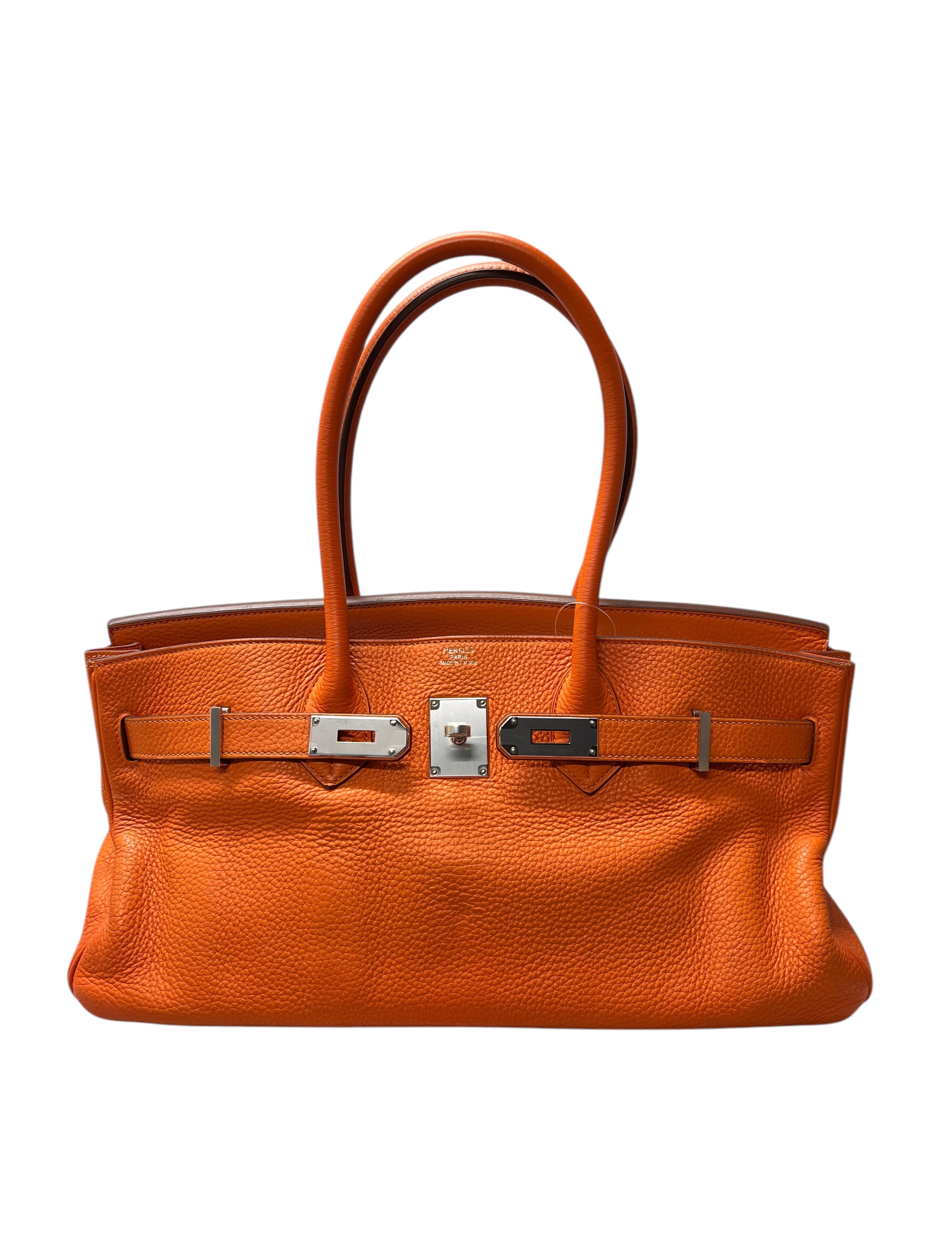 HERMES Shoulder Birkin Taurillon Orange PHW B1110Q67JH