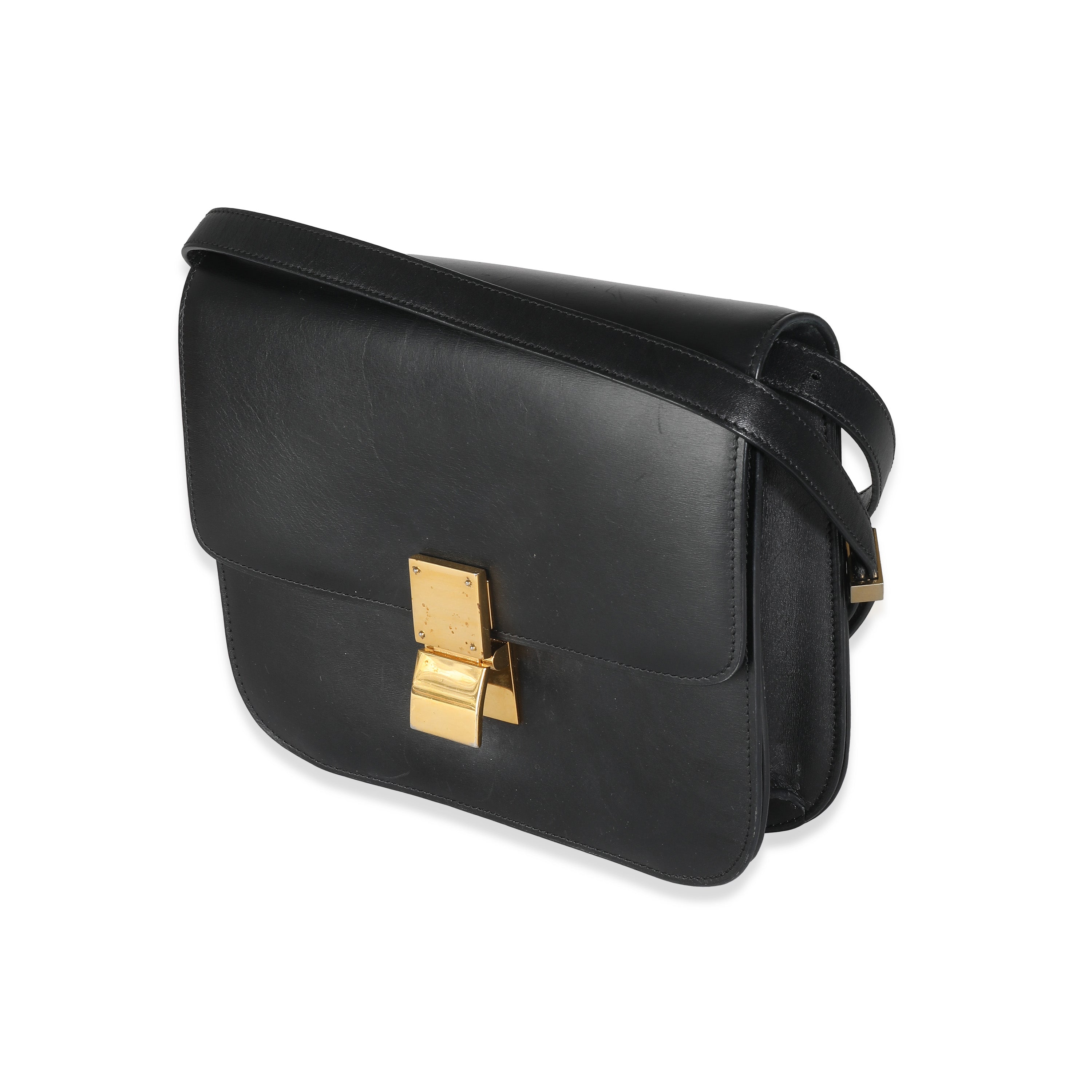 Celine Black Boxcalf Leather Bag With GHW ASC5196