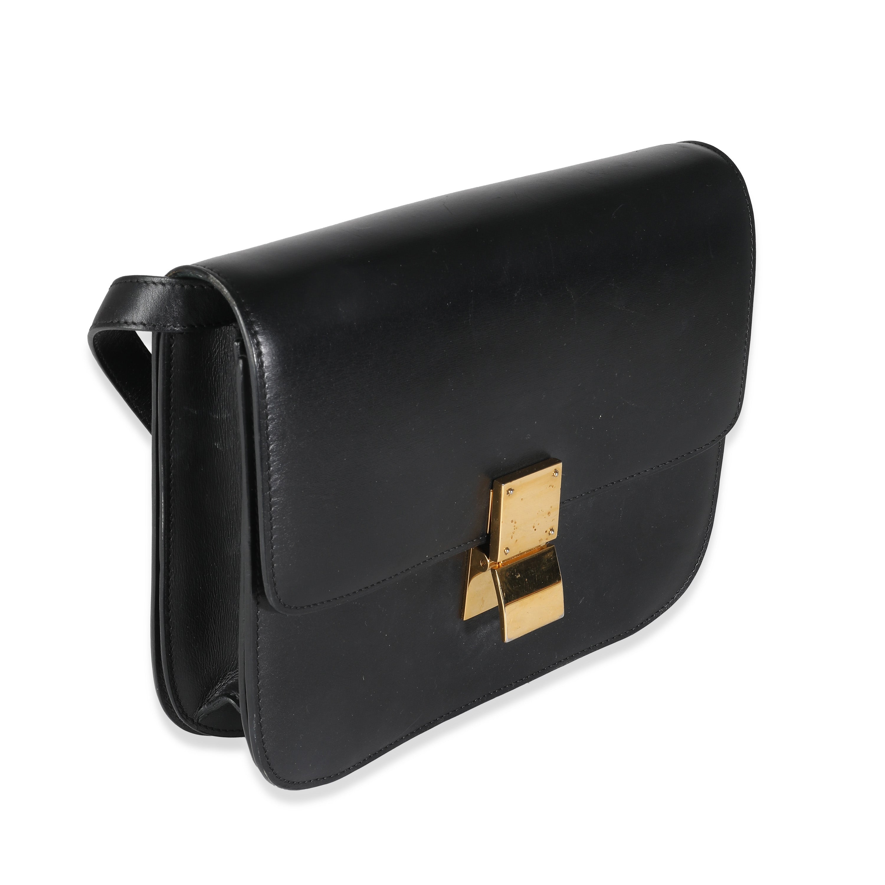 Celine Black Boxcalf Leather Bag With GHW ASC5196