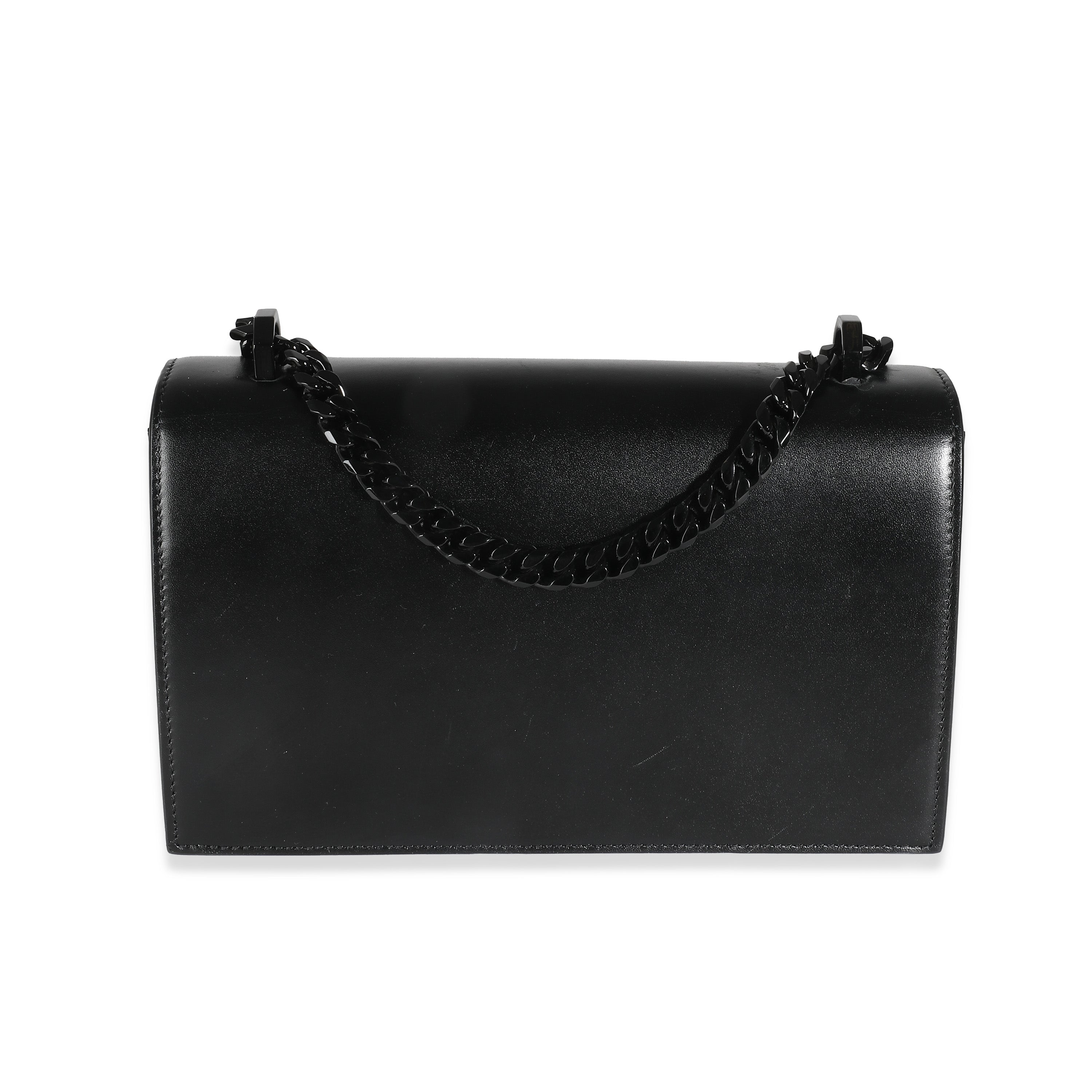 Alexander McQueen SO Black Leather Ring Detail Embellished Crossbody Bag ASC5198