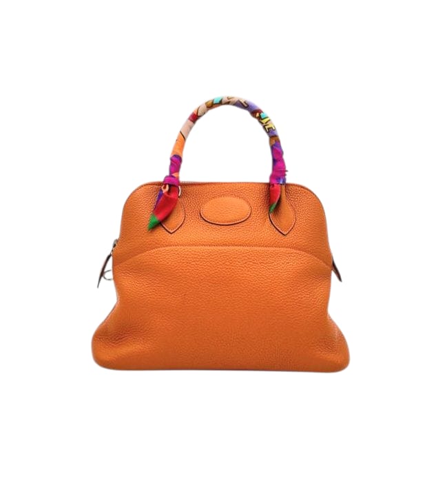 Hermès Bolide 31 Orange in Clemence Palladium hardware SYC108CT