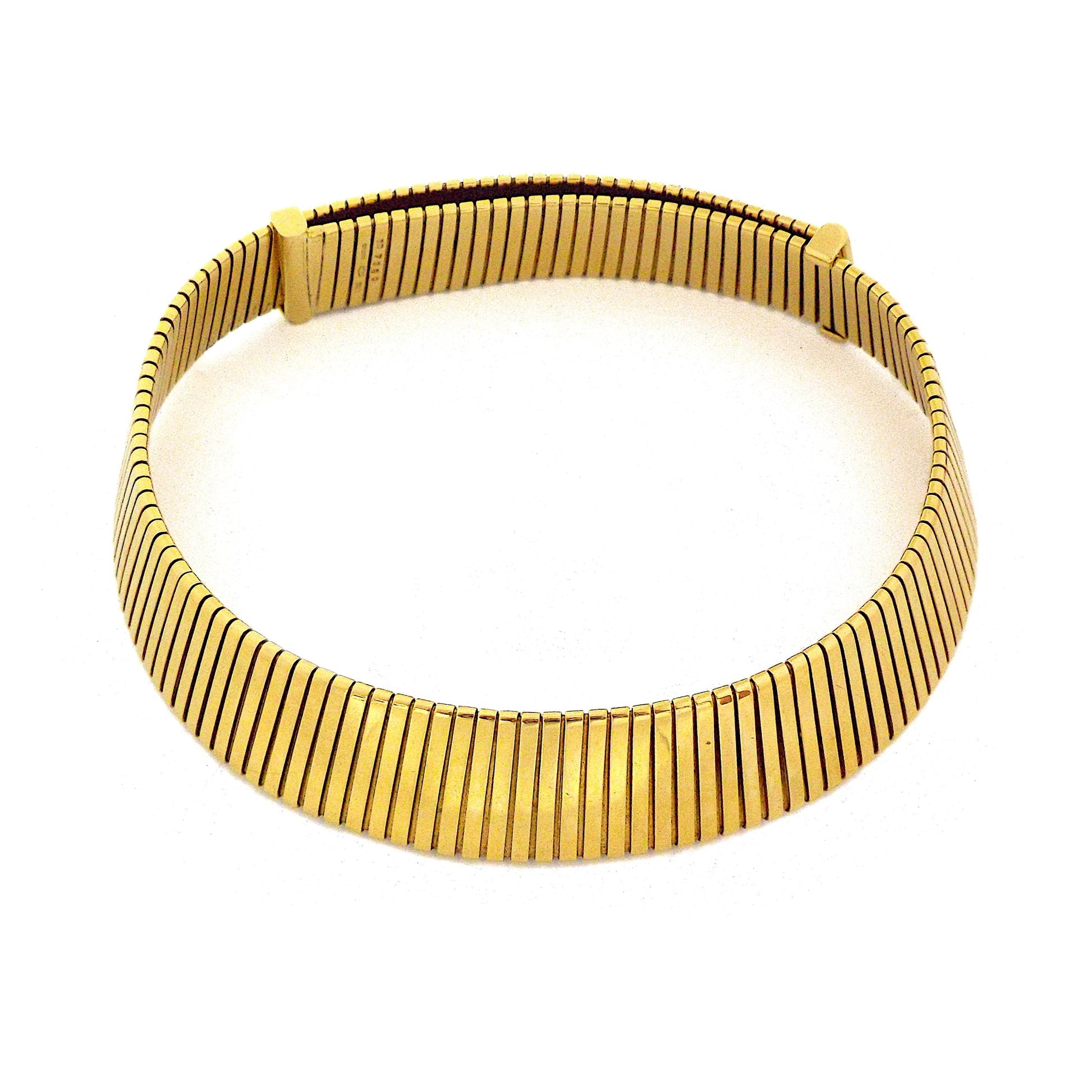 18kt yellow gold Bulgari Tubogas adjustable choker ASC5135