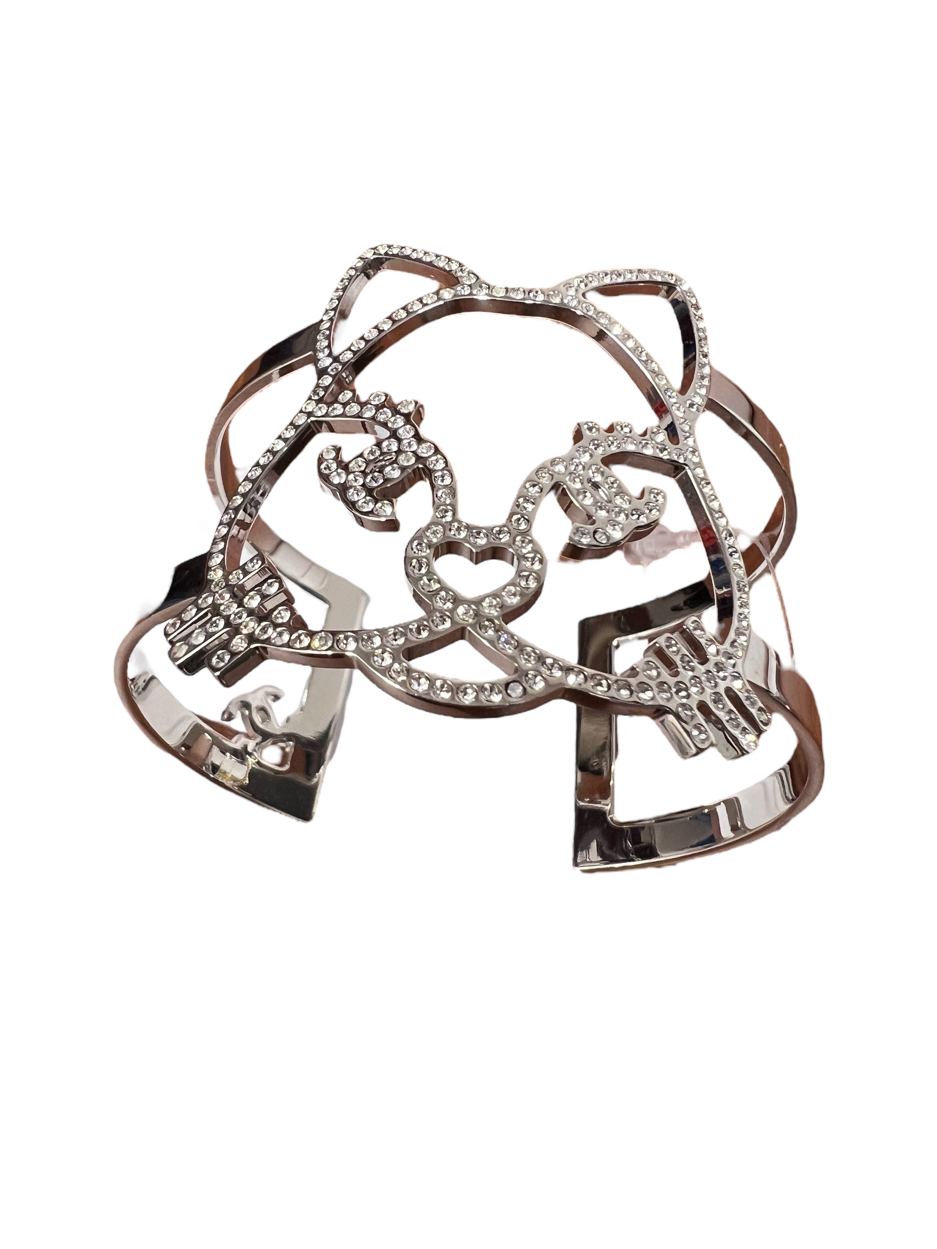 CHANEL Cat Bracelet SHW Crystals B1110C39UJ