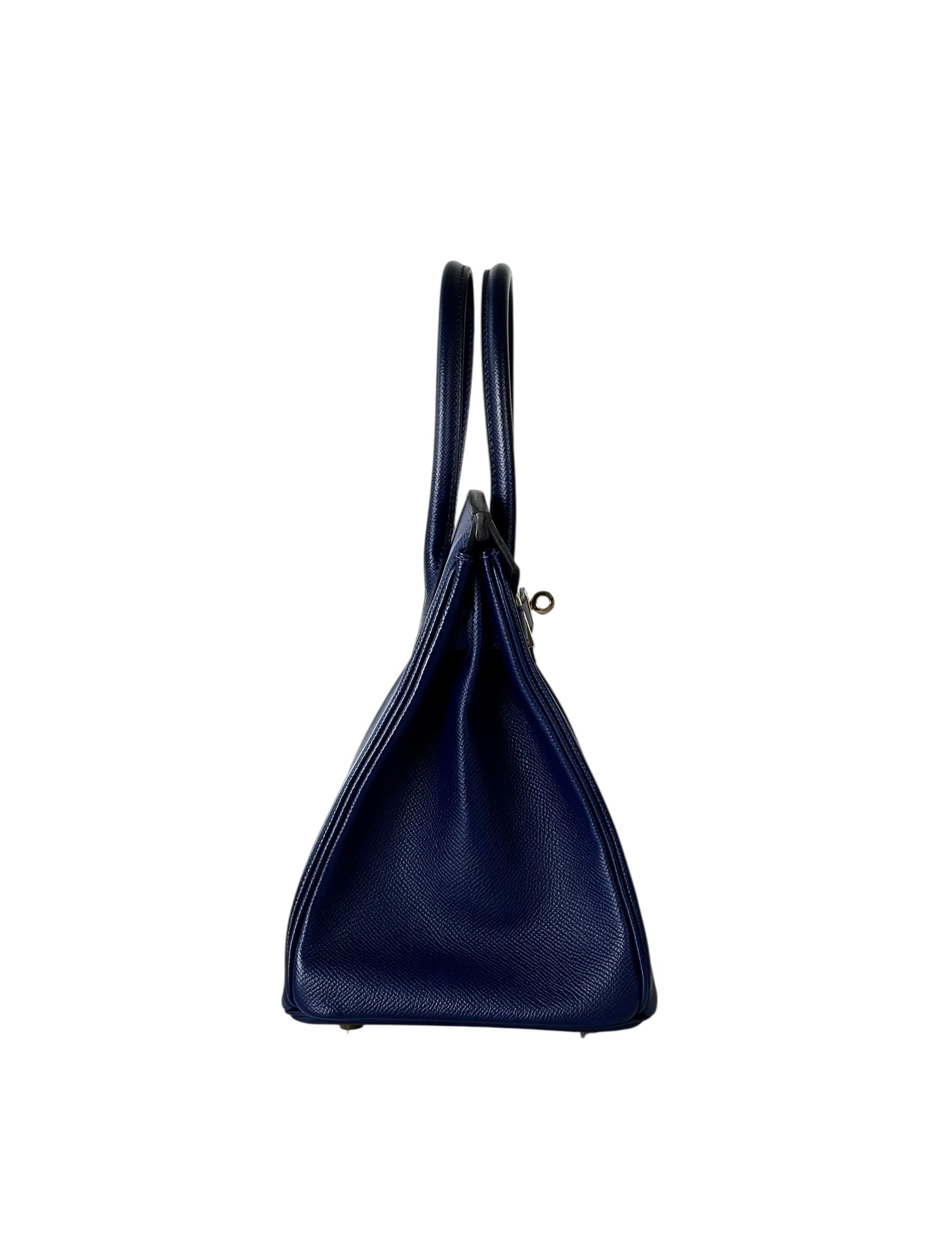 Hermes Birkin 30cm Bag in Blue Saphir in Epsom Leather with GHW