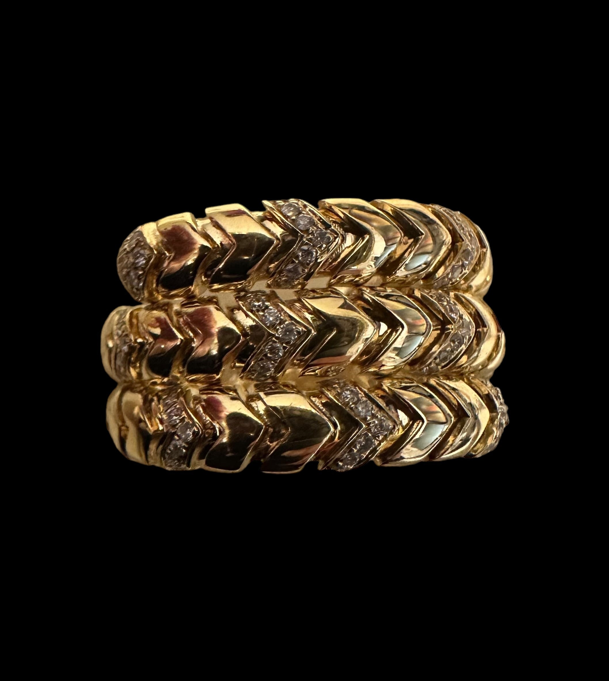 18K Yellow Gold & Diamond Wrap Ring