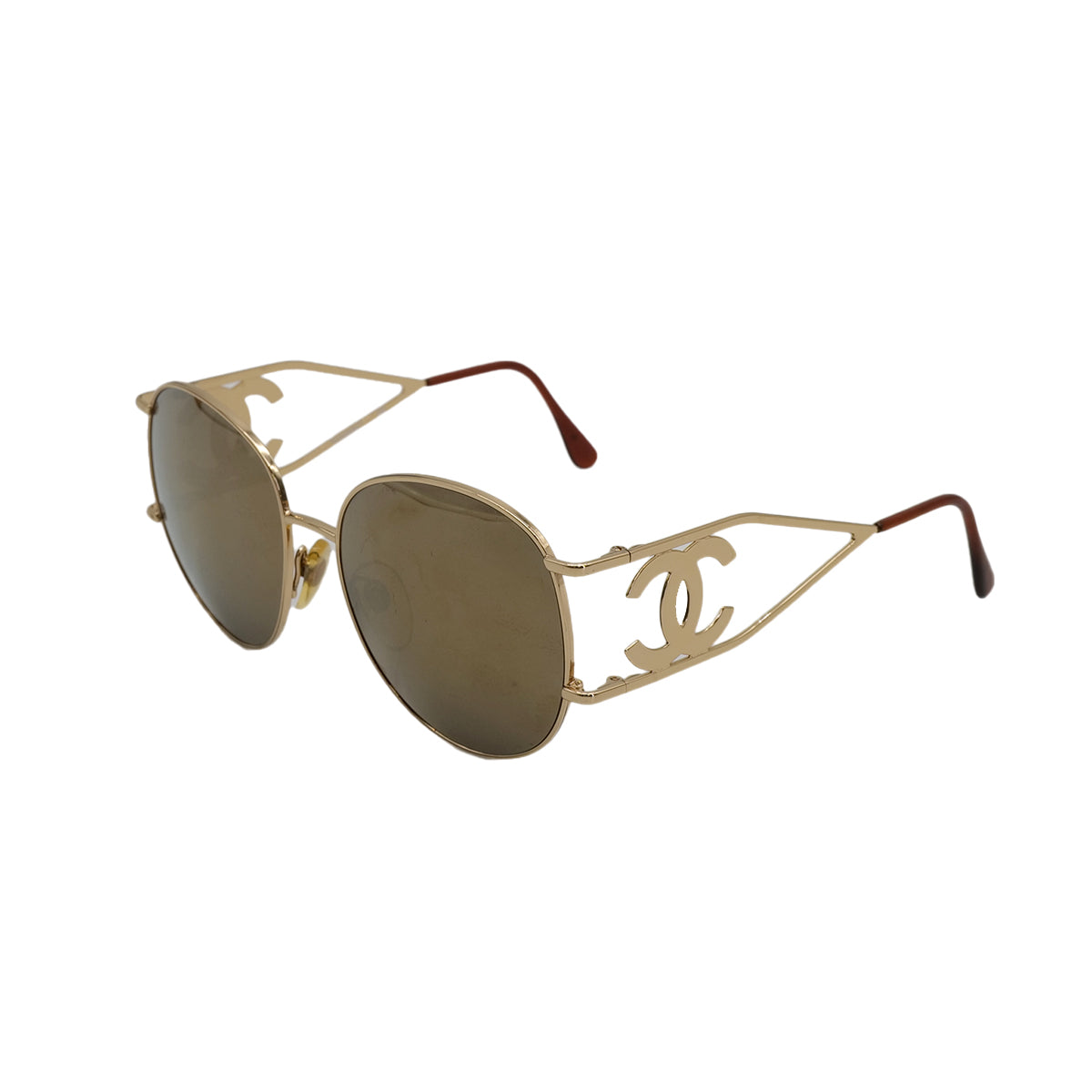 CHANEL COCOMARK SUNGLASSES GOLD EYEWEAR 90322139