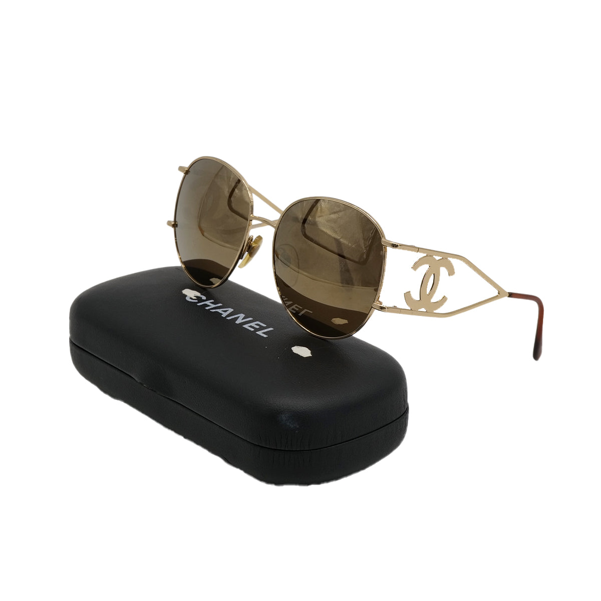 CHANEL COCOMARK SUNGLASSES GOLD EYEWEAR 90322139