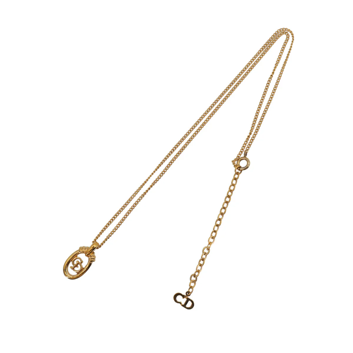 CHRISTIAN DIOR NECKLACE CD LOGO OVAL GOLD ACCESSORY 90323208