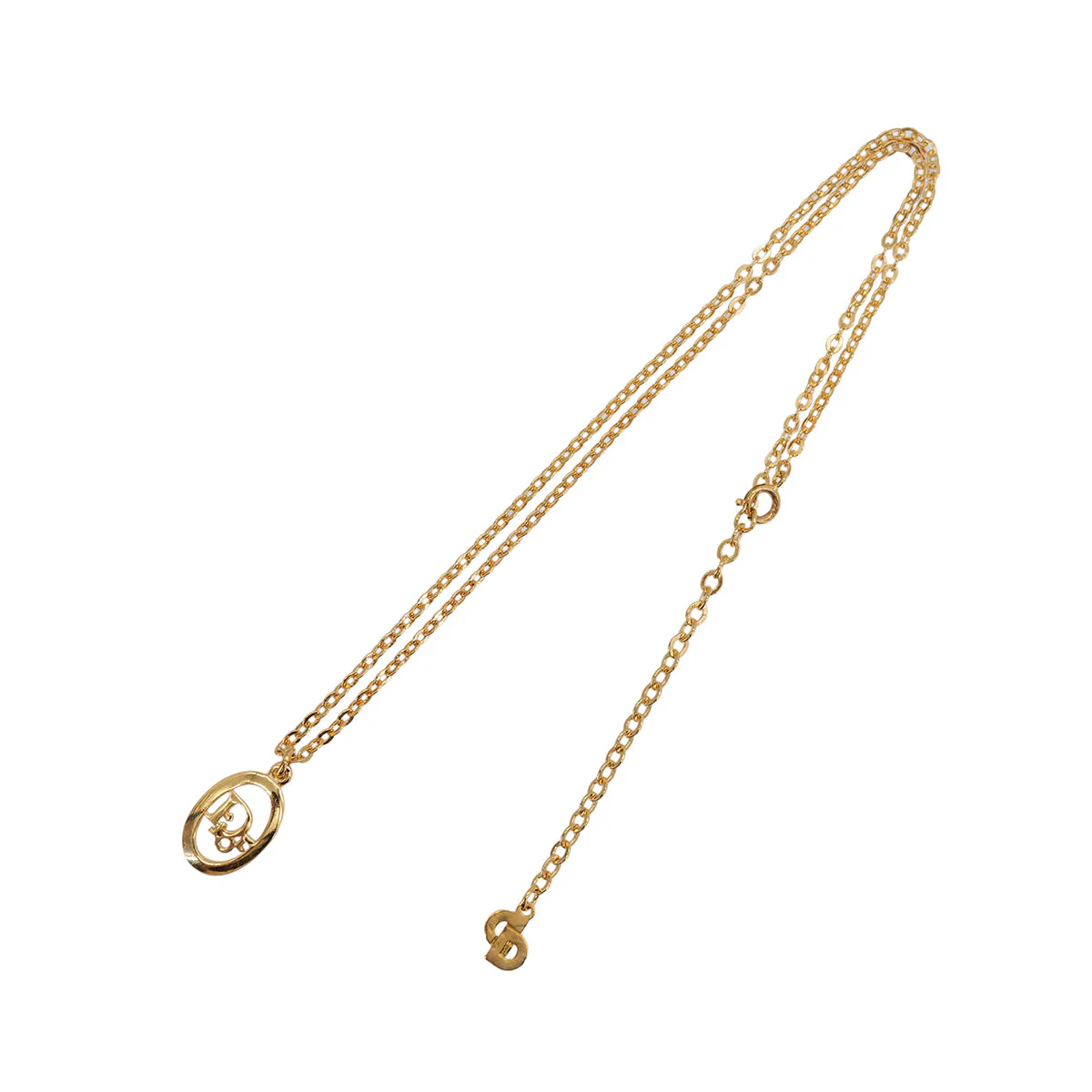CHRISTIAN DIOR NECKLACE LOGO OVAL GOLD ACCESSORY 90323212