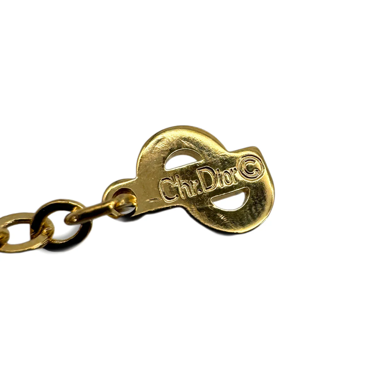 CHRISTIAN DIOR NECKLACE LOGO OVAL GOLD ACCESSORY 90323212