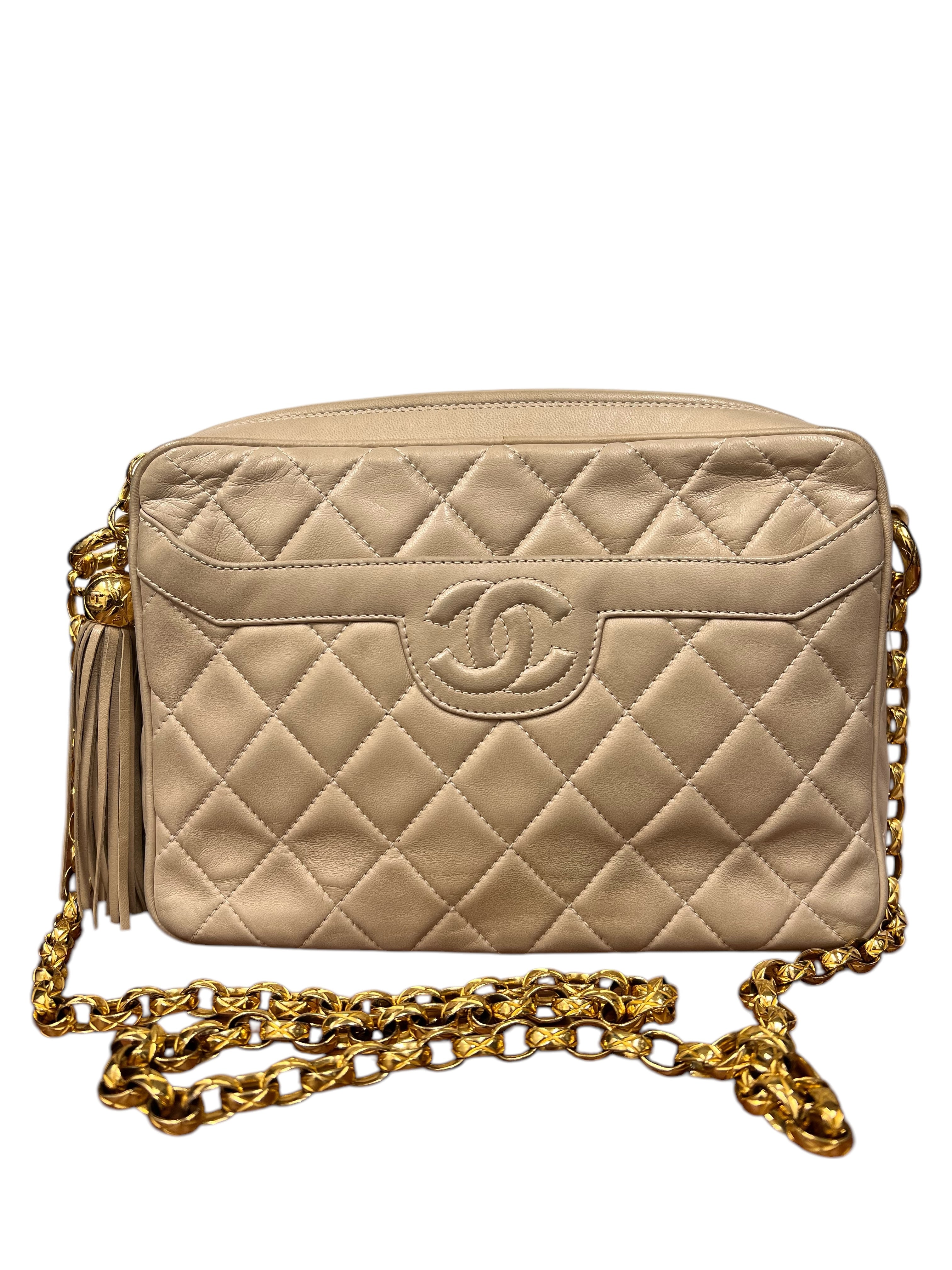 CHANEL Coco Mark Brilliant Chain Shoulder Bag Lambskin Beige GHW B0829WASLH