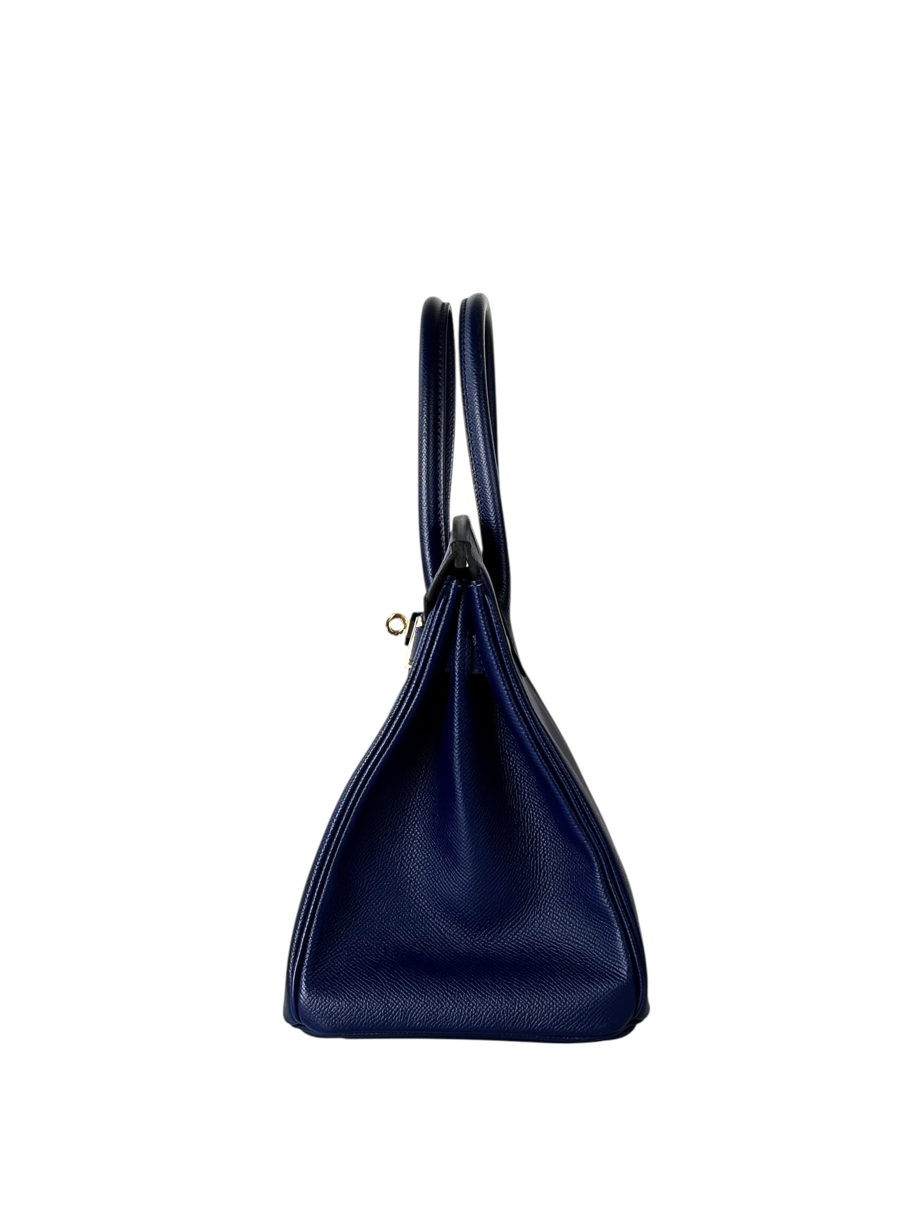 Hermes Birkin 30cm Bag in Blue Saphir in Epsom Leather with GHW