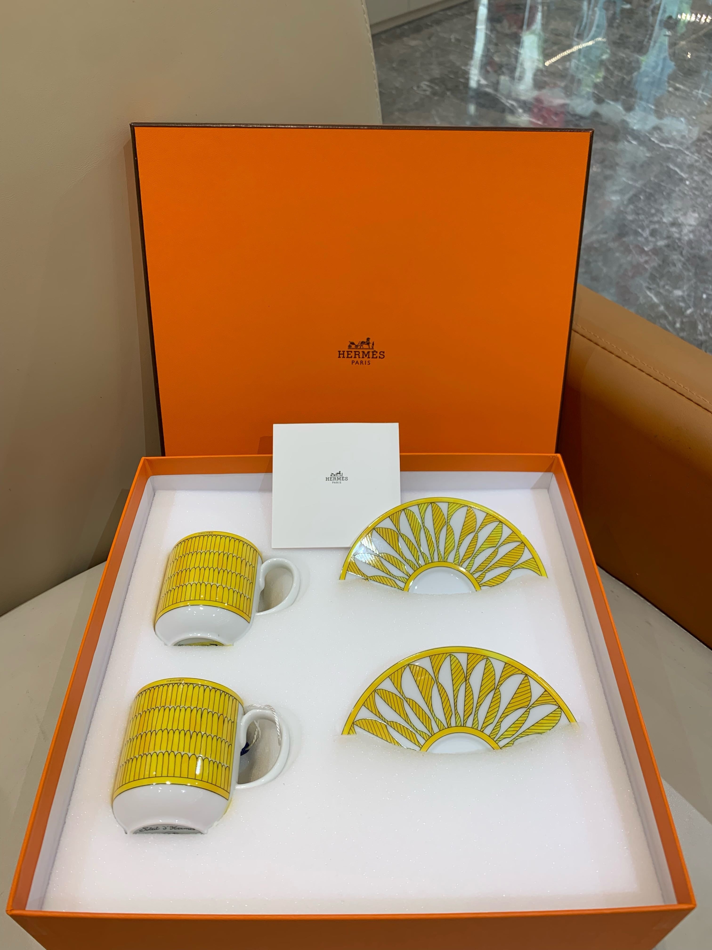 Hermès "Soleil d'Hermès" Coffee Cup & Saucer Set