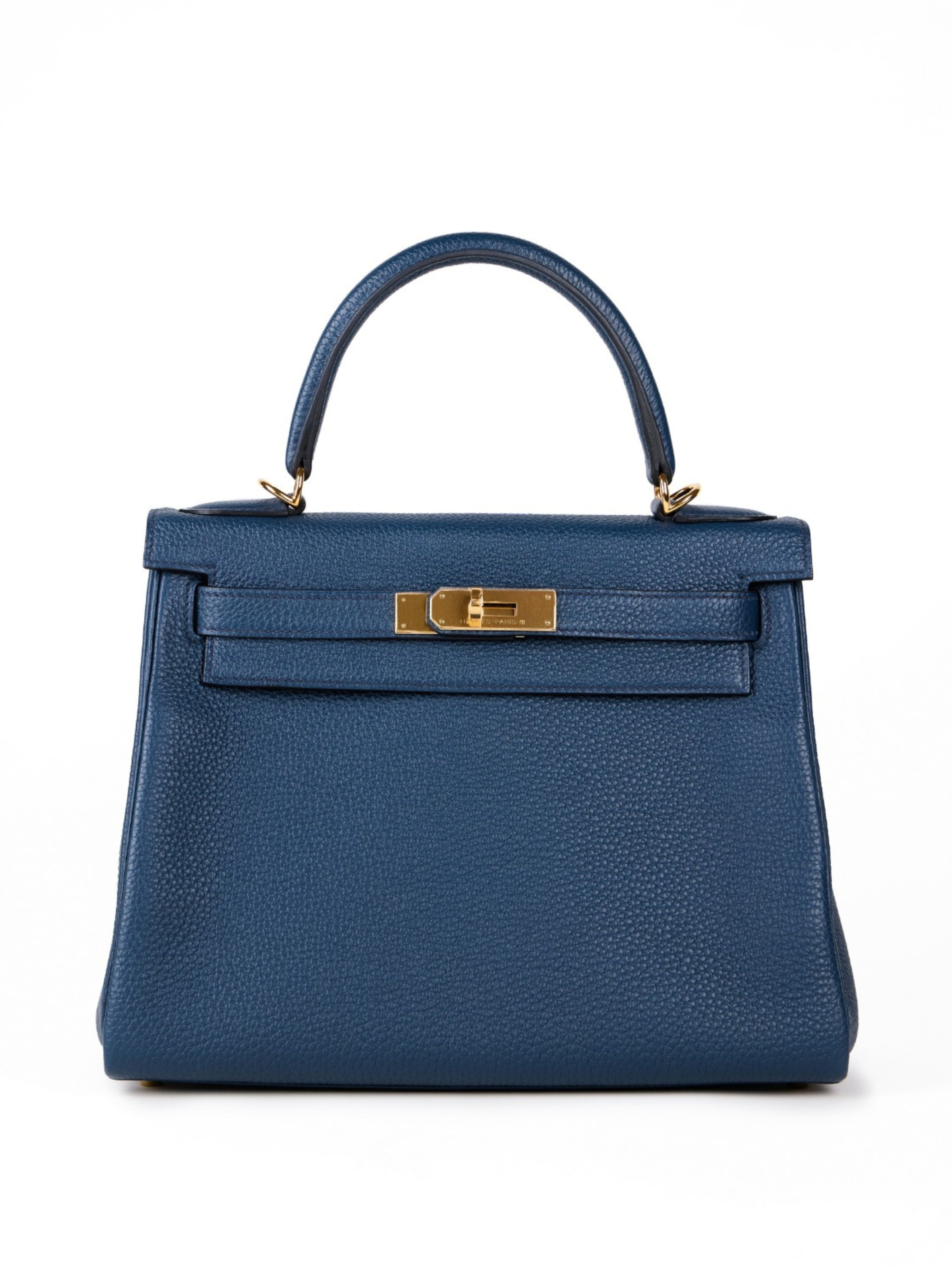 HERMÈS KELLY 28CM BLUE DE PRUSSE Togo Leather with Gold Hardware