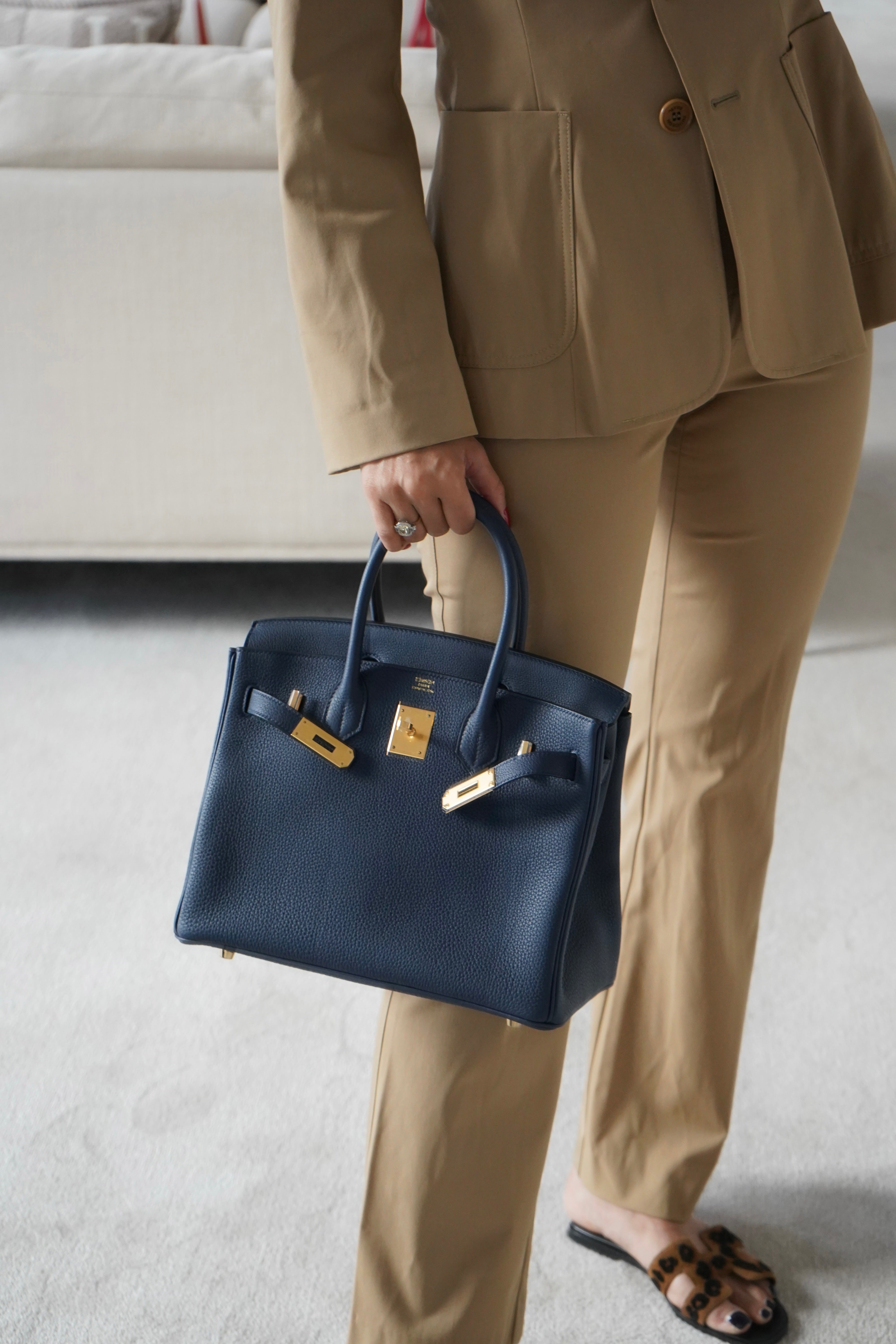 HERMÈS BIRKIN 30CM BLUE NAVY Togo Leather with Gold Hardware