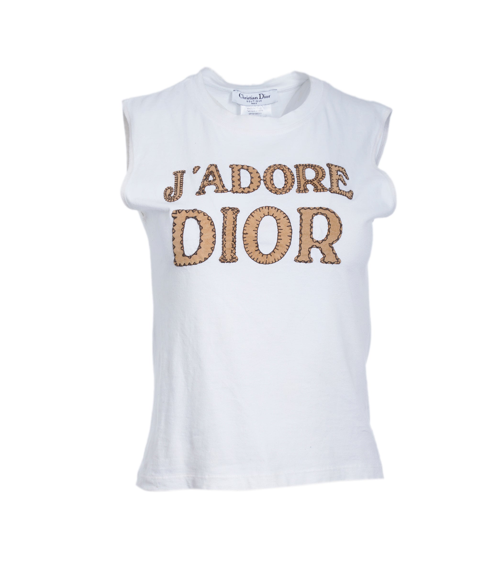 Dior Jadore logo tank top white brown 40 DXBS2041