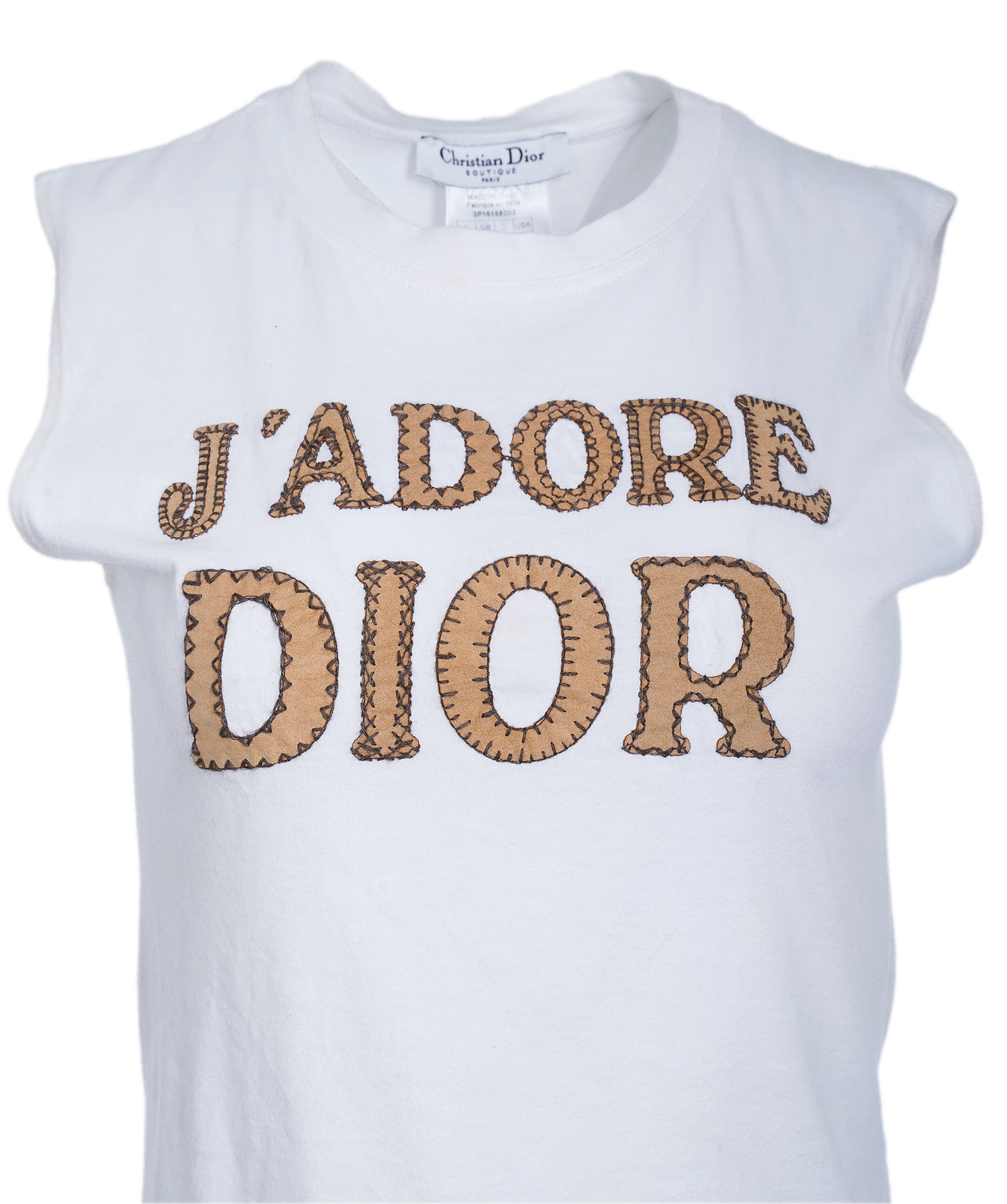 Dior Jadore logo tank top white brown 40 DXBS2041