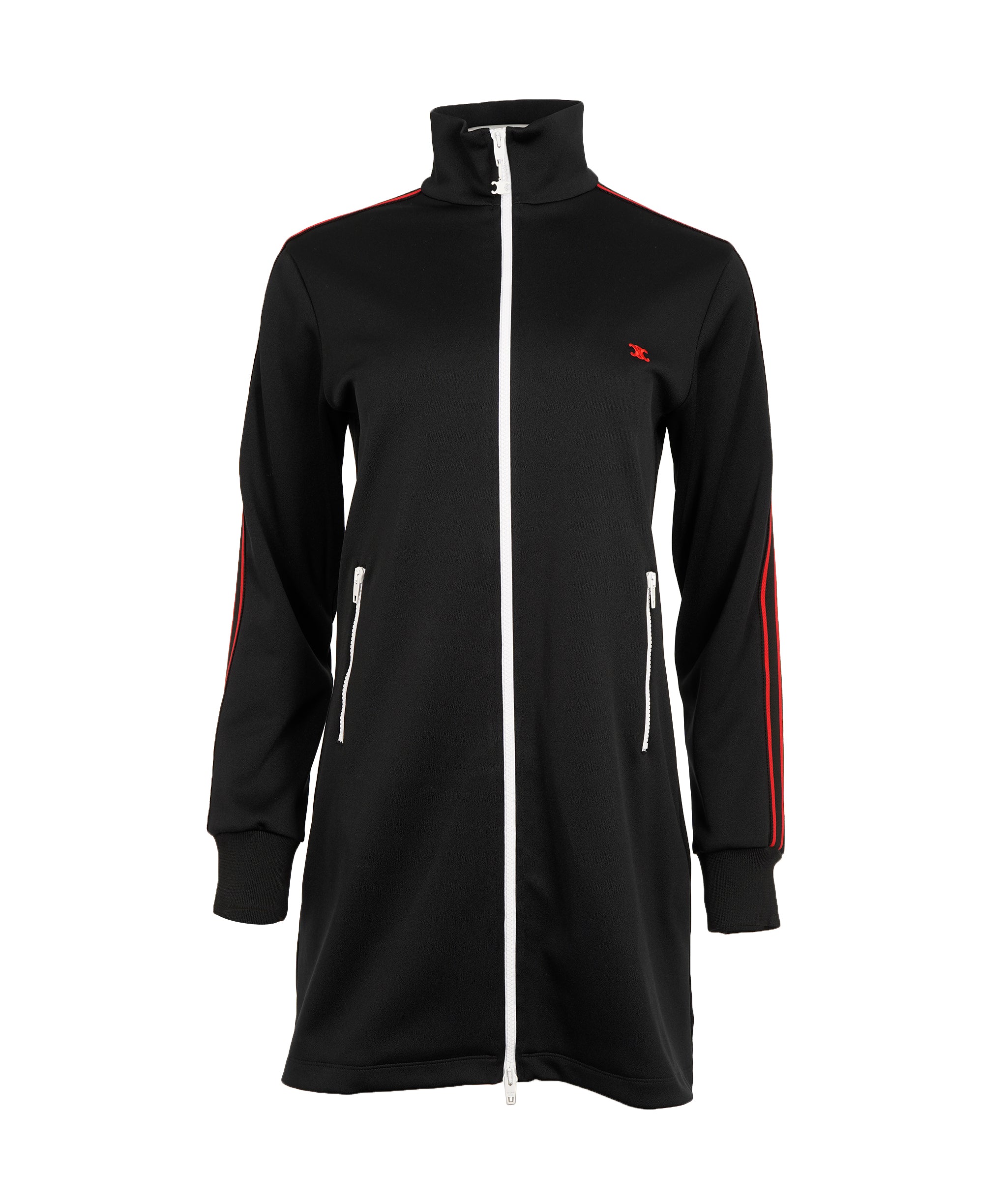 Celine Black Full Zip Top with Red embroidered stitching  ALC2008