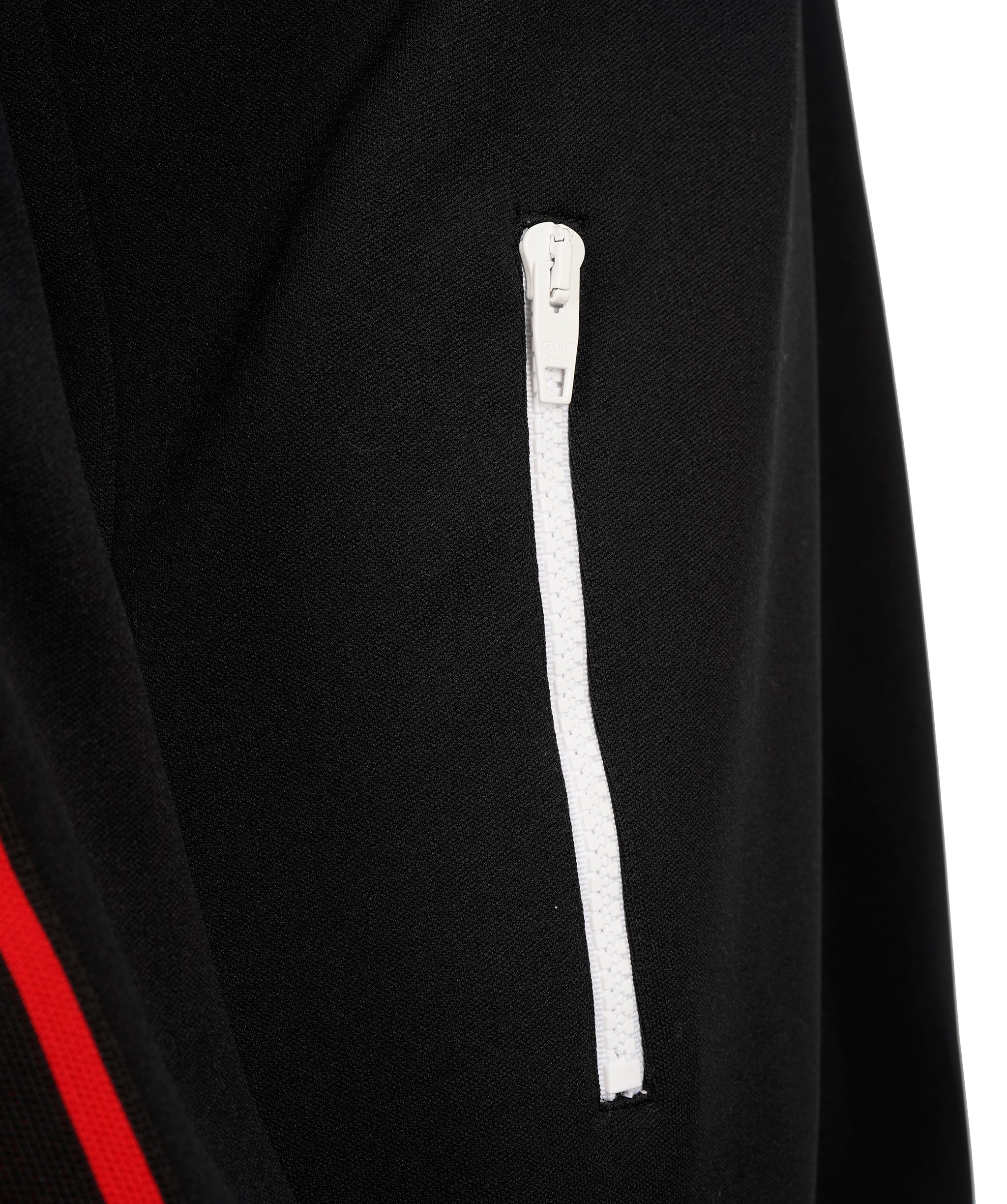 Celine Black Full Zip Top with Red embroidered stitching  ALC2008