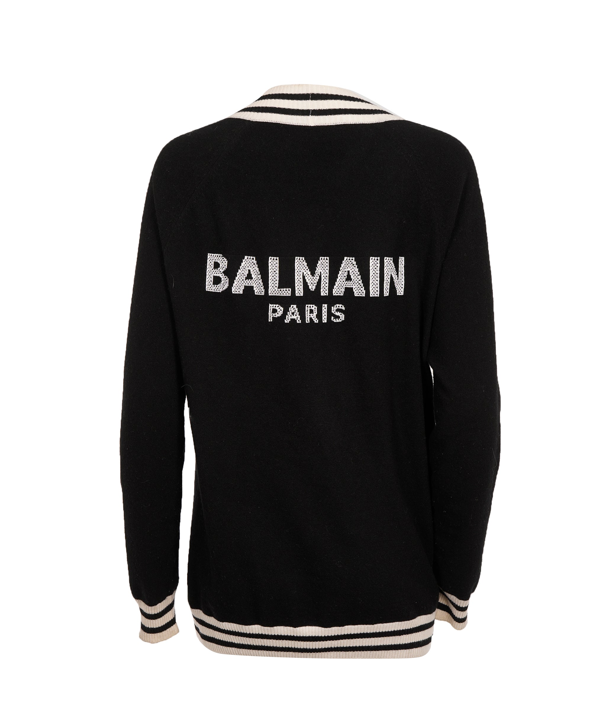 Balmain Black and White Logo Cardigan  ALC2015