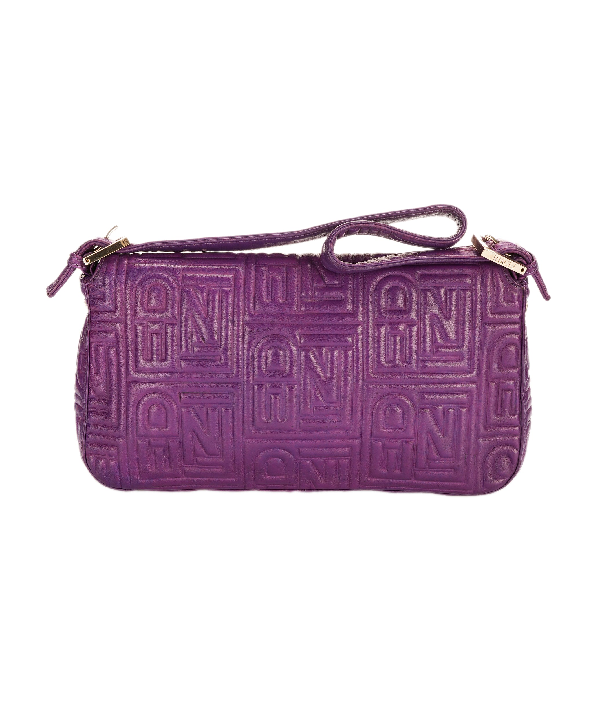 Fendi purple leather baguette bag - AJC0842