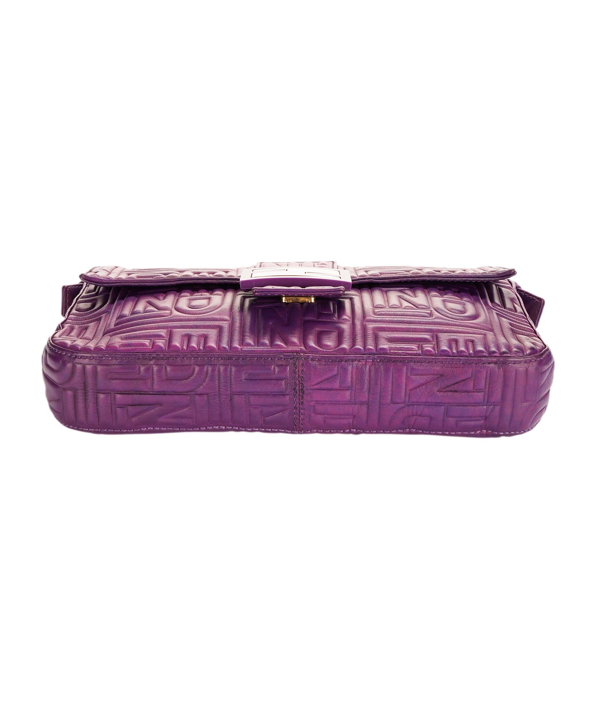 Fendi purple leather baguette bag - AJC0842