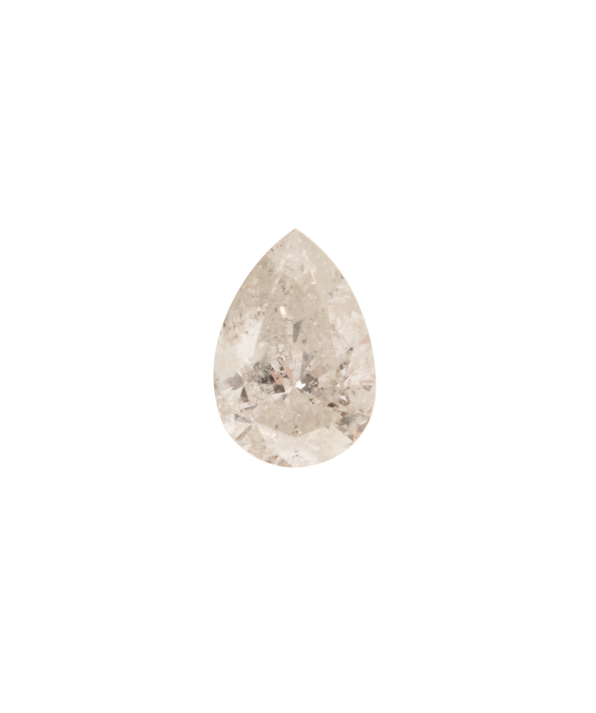 0.66CT CLEAR CHAMPAGNE PEAR / VVS CLEAN DIAMOND 1 PIECE SET ANL-S37-64