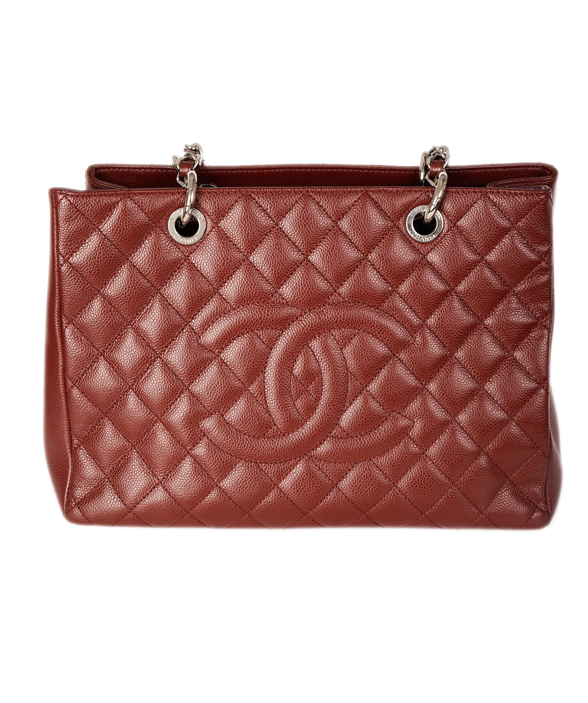 CHANEL GST Chain Tote Bag Caviar Skin Wine Red CC DBXS1770